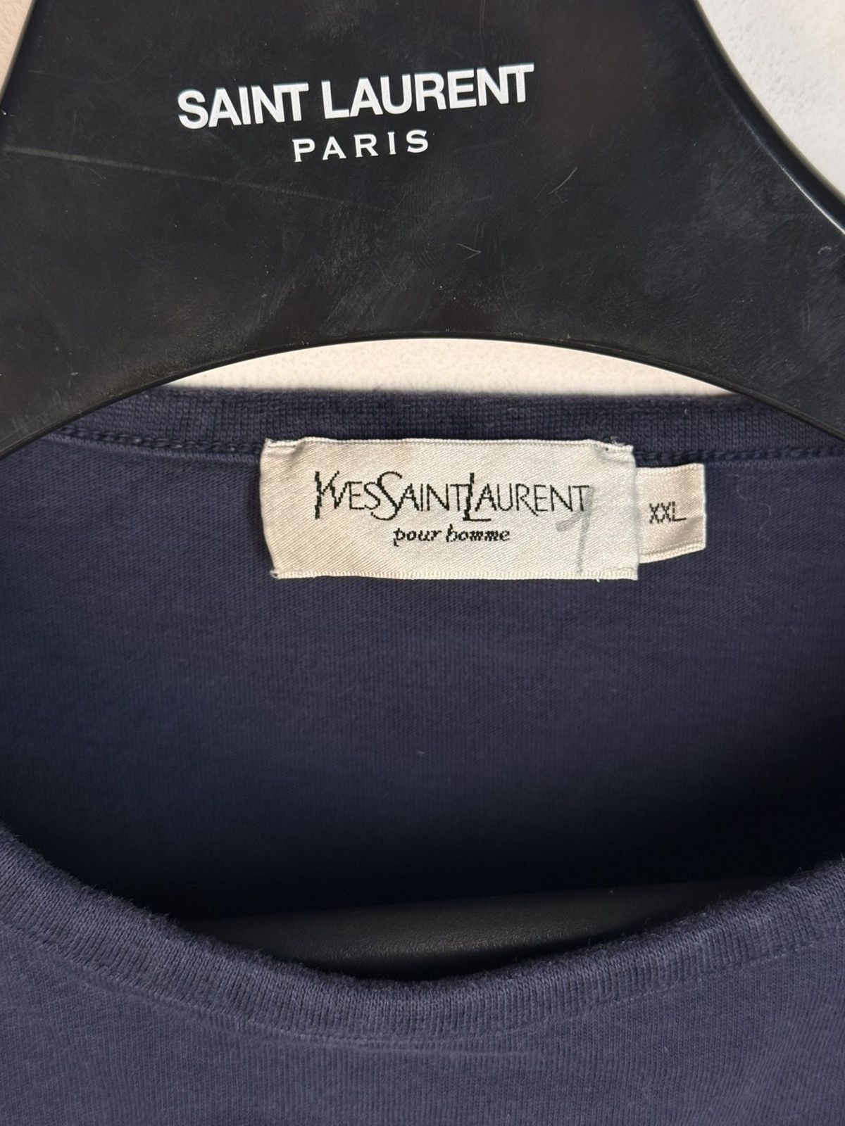 Yves Saint Laurent Navy YSL T-shirt Big Logo Vintage Yves Saint Laurent Shirt Size US L / EU 52-54 / 3 - 4 Thumbnail