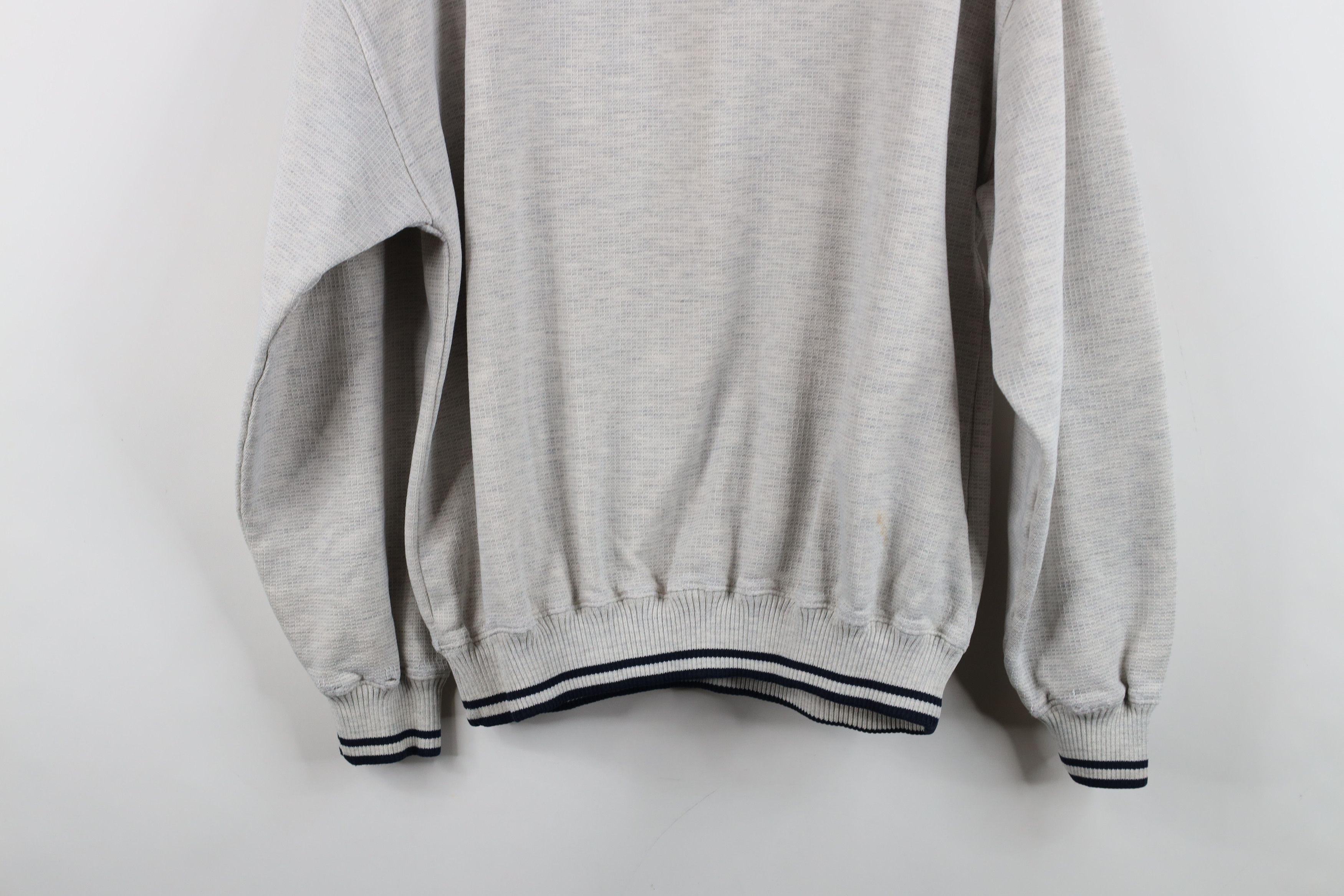 Vintage Vintage 90s Streetwear Striped Golf V-Neck Sweatshirt Gray Size US M / EU 48-50 / 2 - 15 Thumbnail