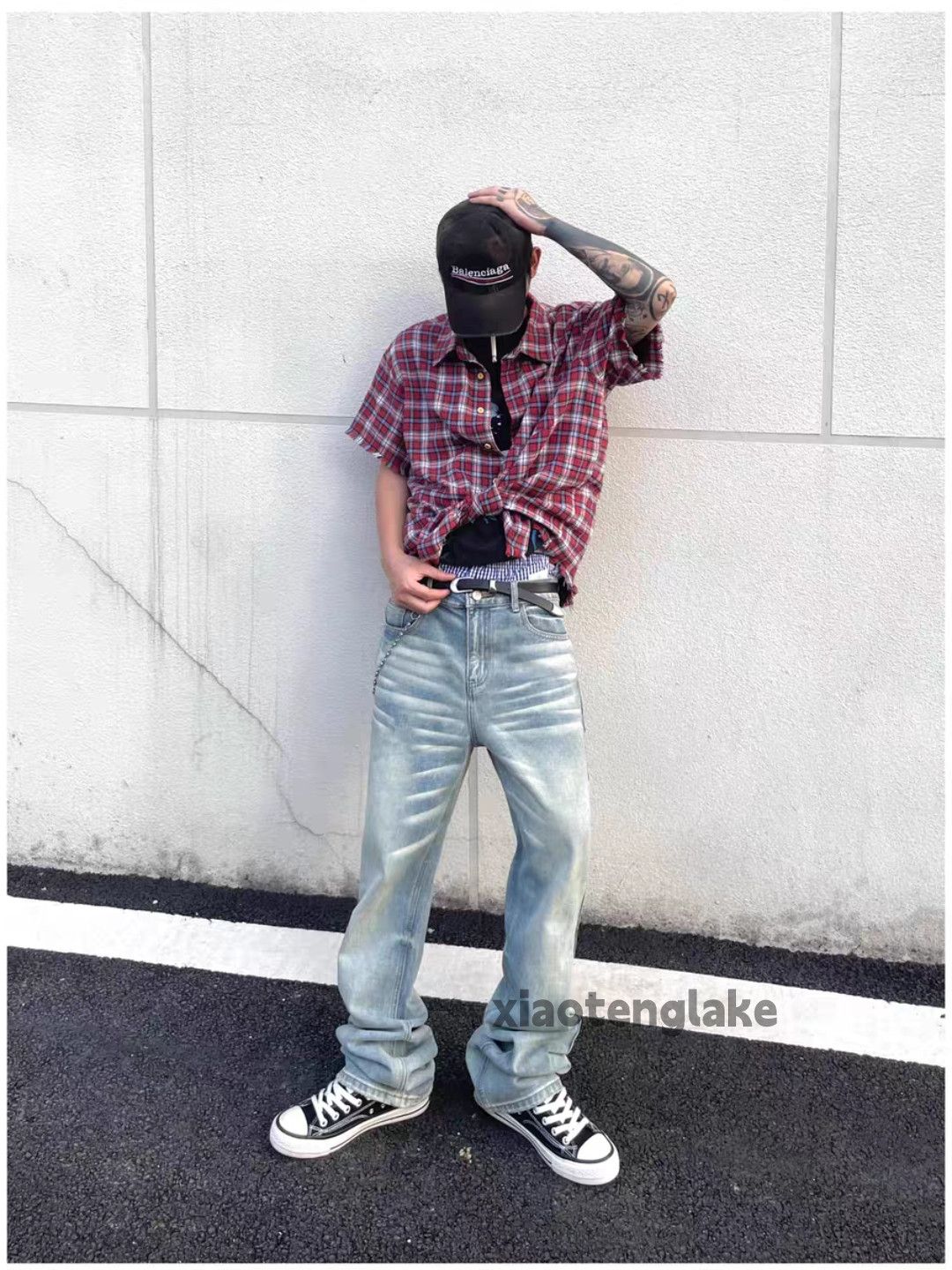 Jean Unisex washed faded cleanfit yuppie y2k punk jeans Size US 28 / EU 44 - 2 Thumbnail