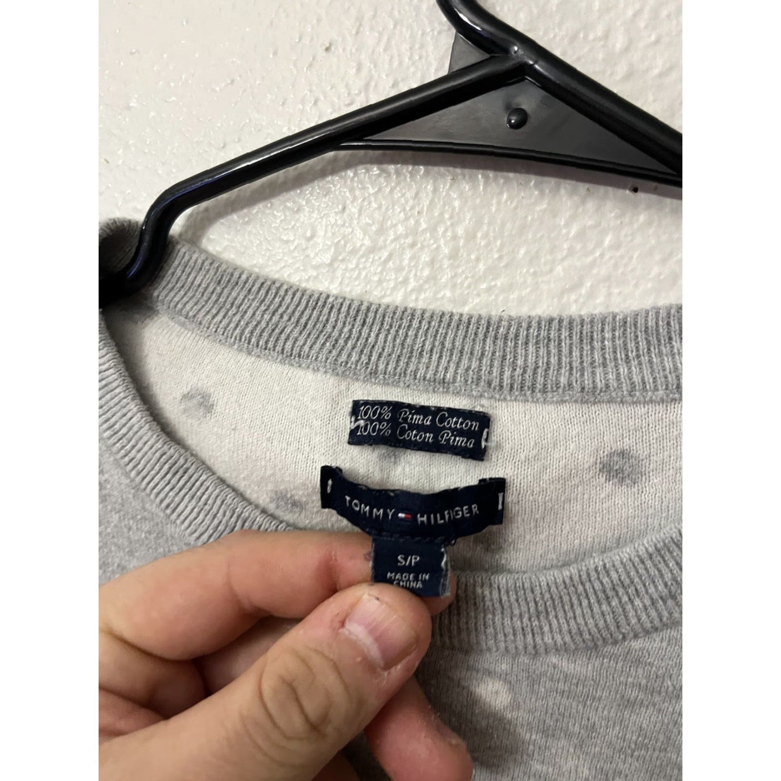 Tommy Hilfiger Tommy Hilfiger Women’s Pink Polka Dot Jumper Round Neck Sweater S Gray Logo Knit Pullover Casual Size S / US 4 / IT 40 - 3 Thumbnail