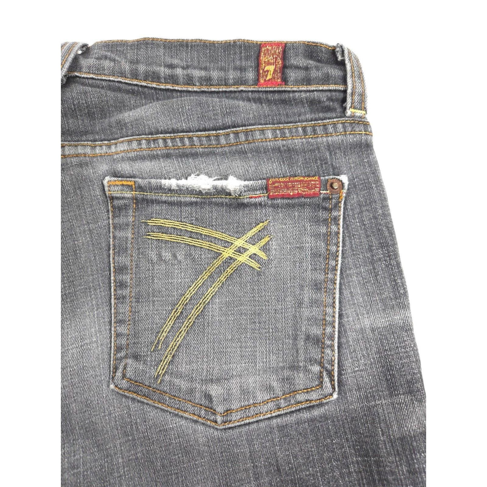 7 For All Mankind 7 For All Mankind Dojo Button Zip Jeans Womens Size 28 Black Size 31" - 5 Thumbnail