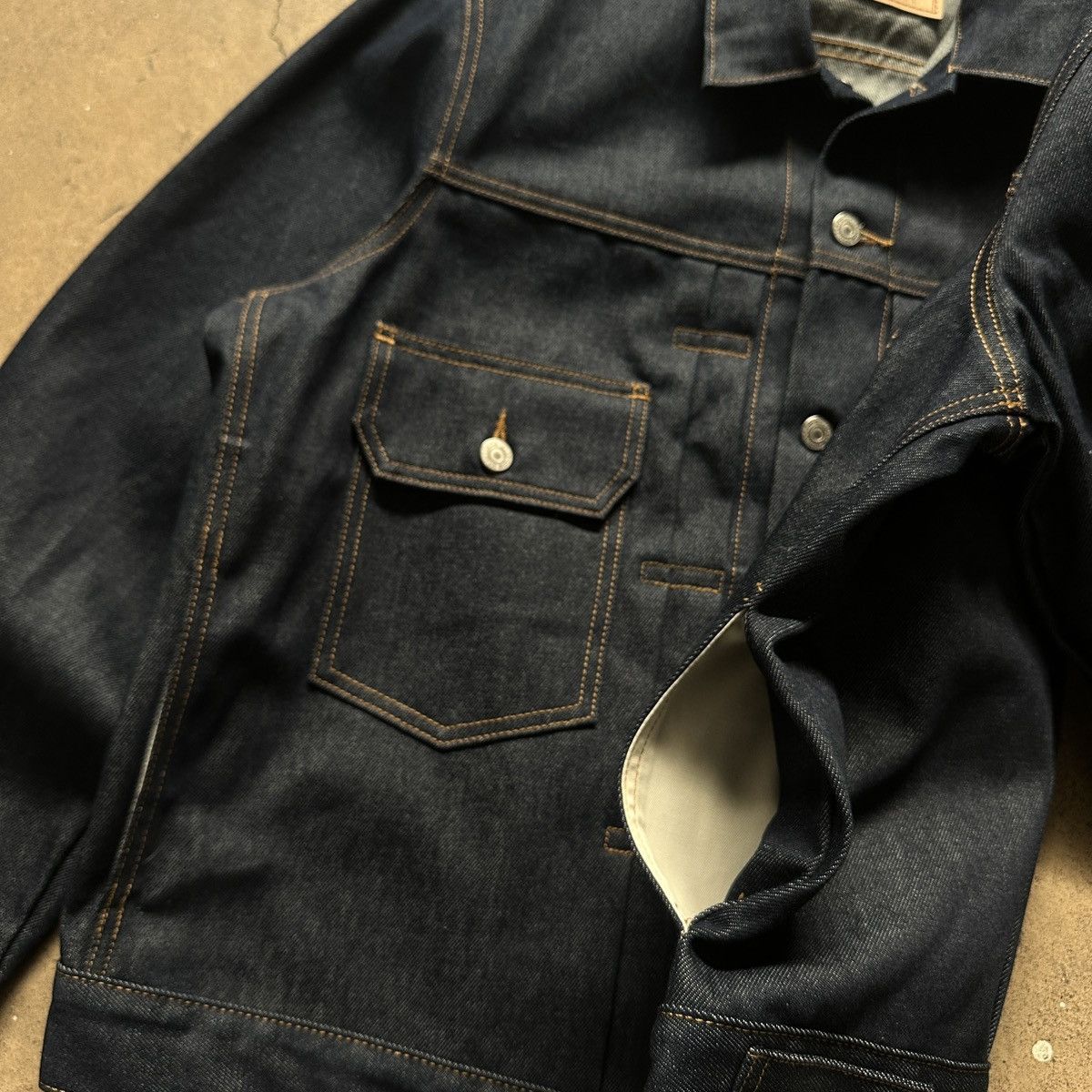 DENIM TEARS × Levi's Sample Denim Tears Levi's Type II Raw Denim Jacket Size US L / EU 52-54 / 3 - 8 Thumbnail