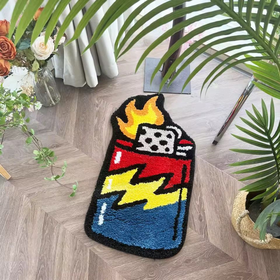 Japanese Brand 80 X 44 cm Chunky Flocking Flame Lighter Mat Size ONE SIZE - 3 Thumbnail