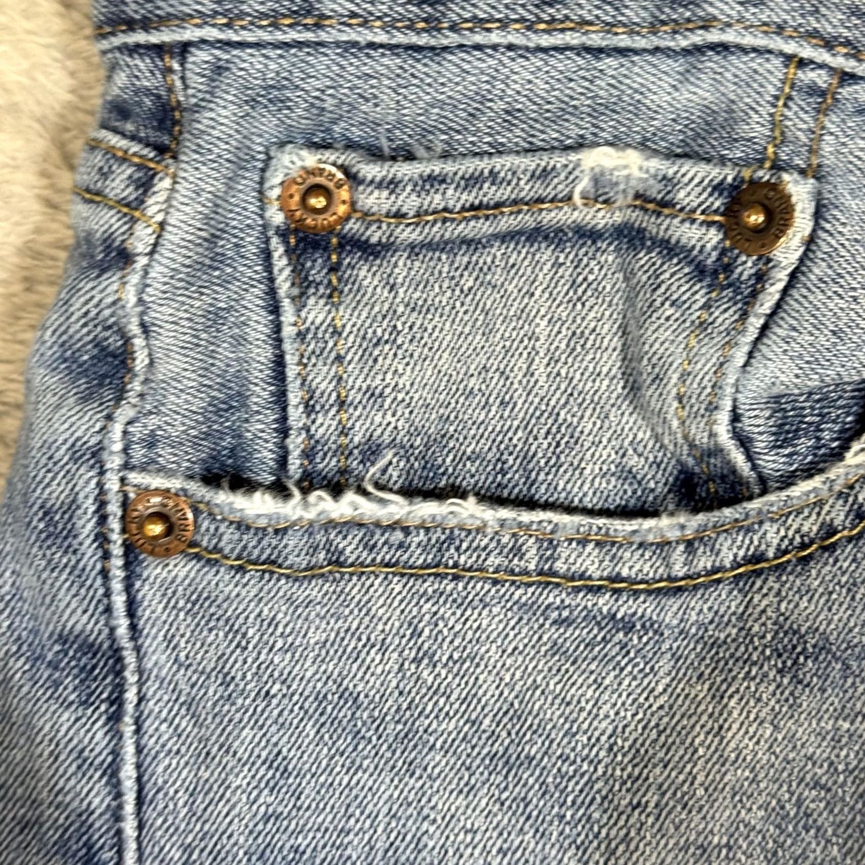 Lucky Brand VINTAGE Lucky Brand 181 Relaxed Straight Jeans Mens 34x28 Blue 1800s Style Frayed Hem Stretch Size US 34 / EU 50 - 3 Thumbnail