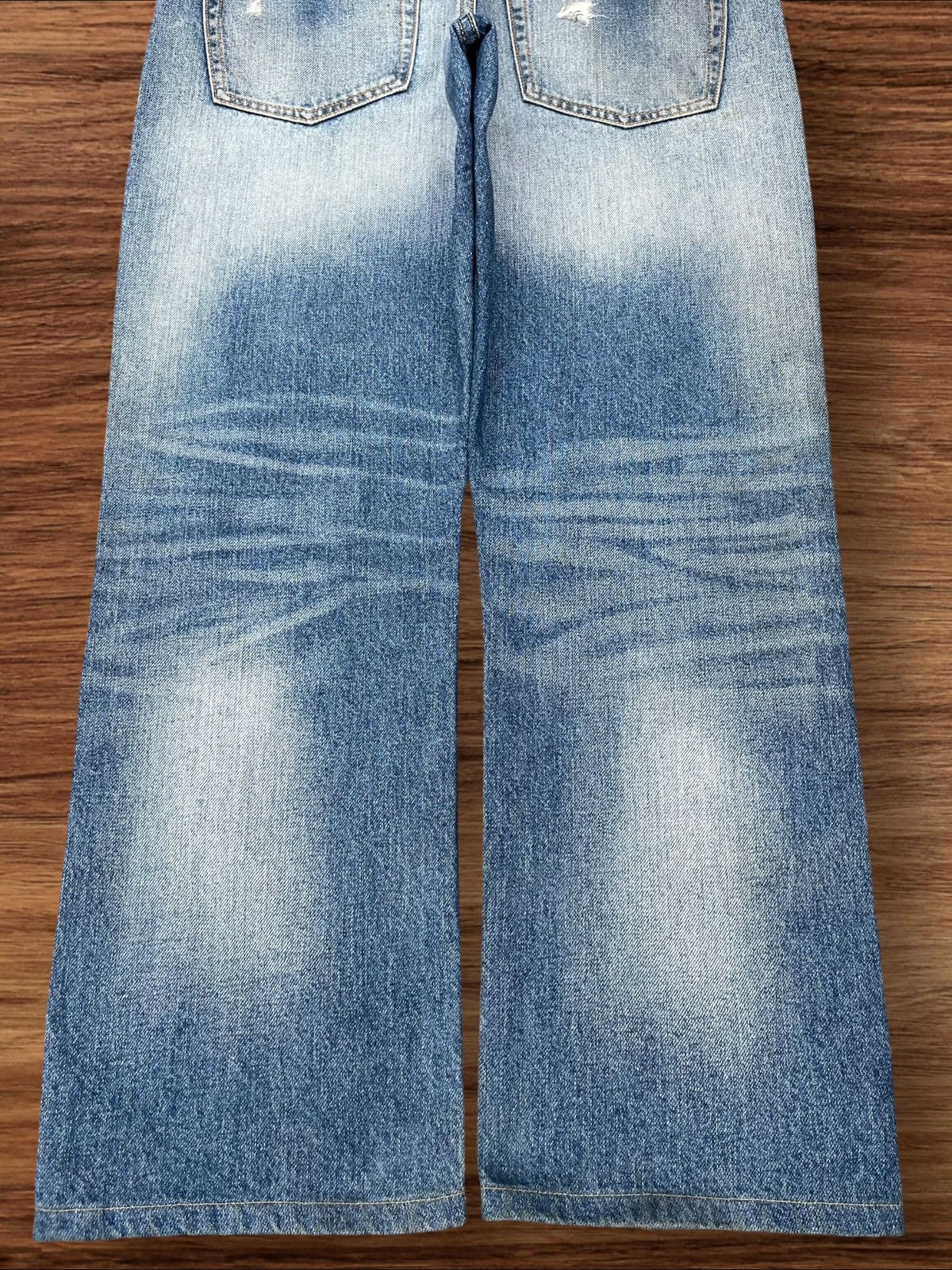 Japanese Brand Vintage Japanese Brand Blue Washed Distressed Straight Jeans Size US 33 - 6 Thumbnail