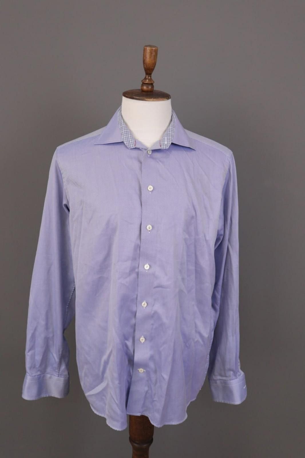 Eton Eton Contemporary Fit Blue Check Shirt Size 43 / 17 Size US M / EU 48-50 / 2 - 1 Thumbnail