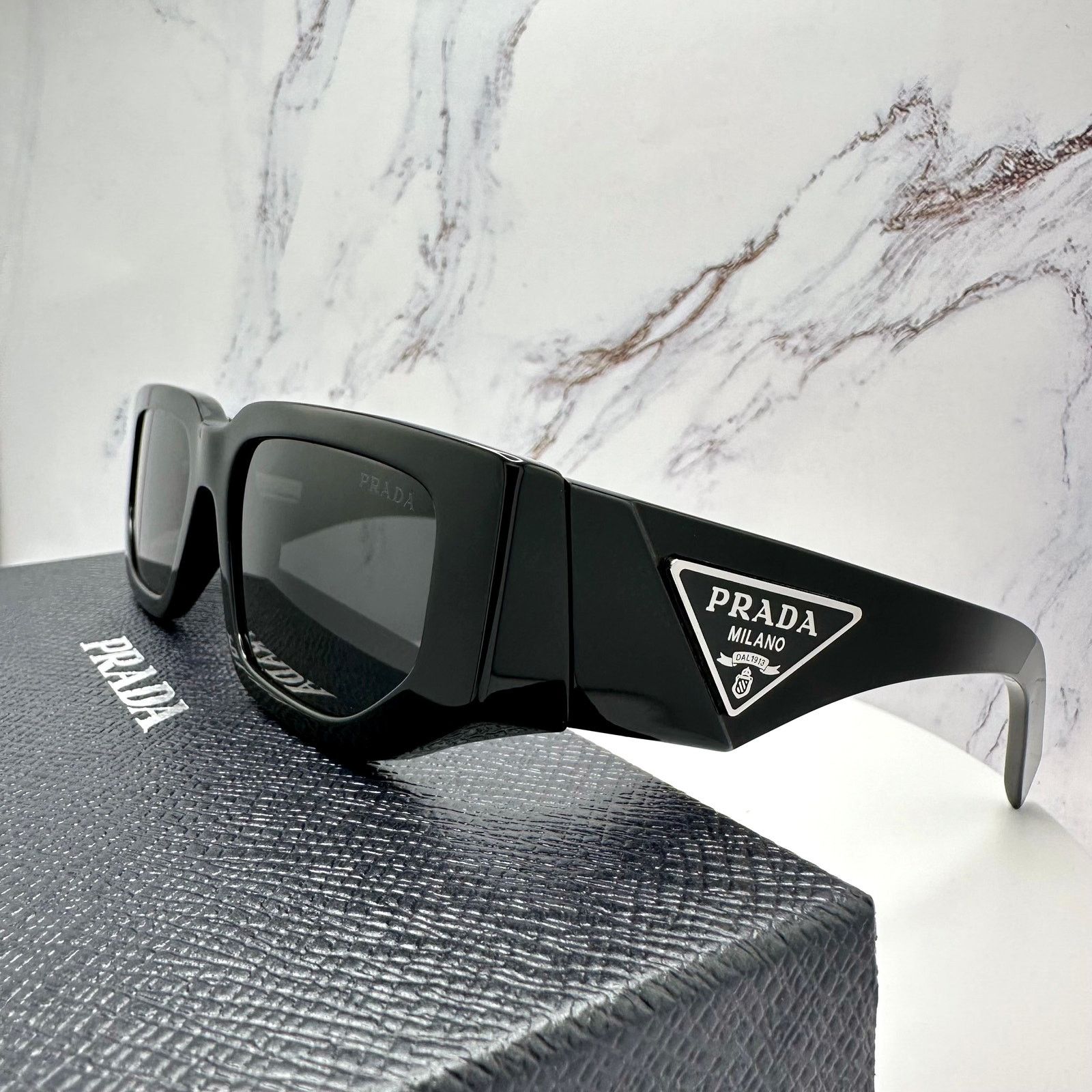 Prada NEW PRADA Sunglasses Black Square Size ONE SIZE - 17 Thumbnail