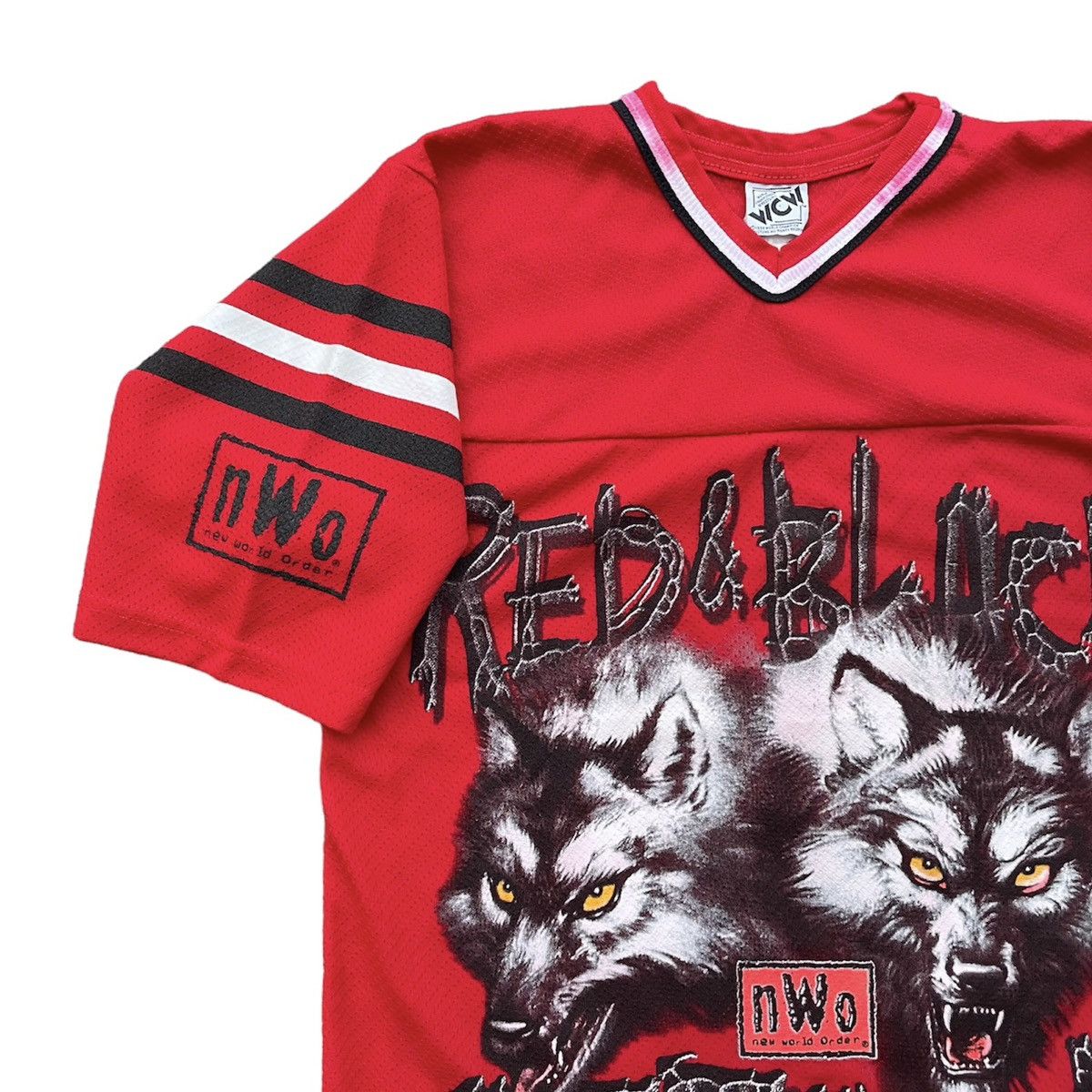 Vintage × WCW/nWo × WWF Vintage 90s Nwo ‘ Red & Black Attack ‘ jersey Size US M / EU 48-50 / 2 - 4 Thumbnail