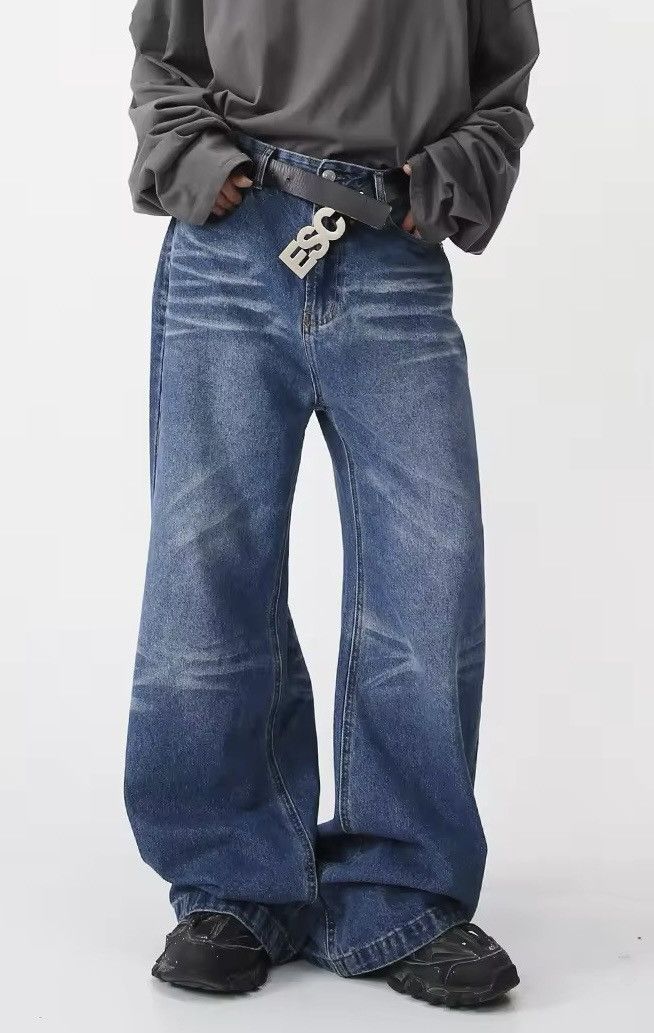 Designer × Vintage Washed Gradient Straight Wide Leg Jeans Pants y2k Size US 28 / EU 44 - 4 Thumbnail