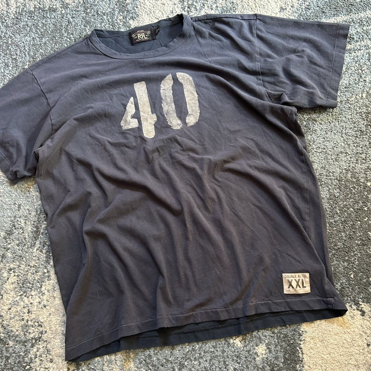 RRL Ralph Lauren iNDiGO 40s MOUNTED COLLAR SiNGLE STiTCH FOOTBALL CREWNECK Size US XXL / EU 58 / 5 - 1 Thumbnail