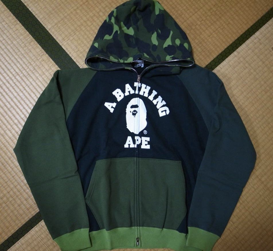 Bape RARE OG 2006 A BATHING APE GREEN CAMO COLLE FULLZIP HOODIE Size US M / EU 48-50 / 2 - 1 Thumbnail