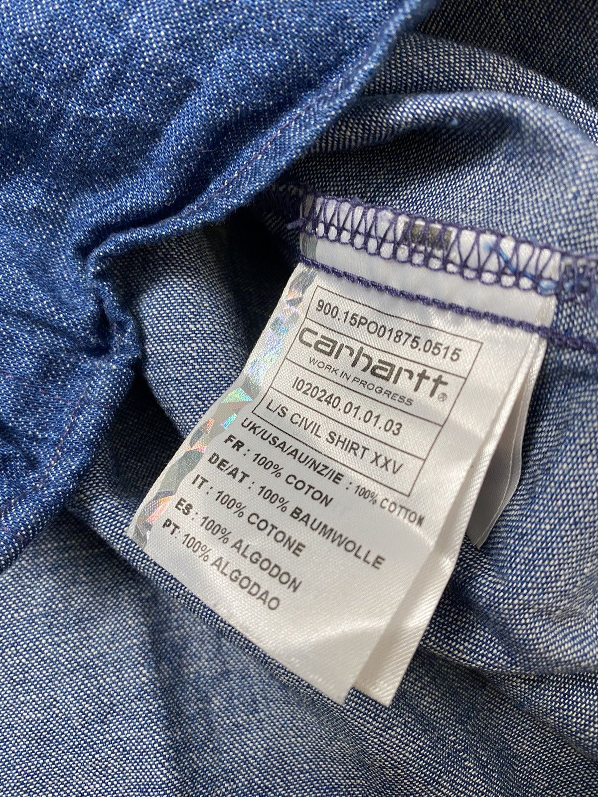 Carhartt Wip Carhartt Wip 25th Anniversary Shirt Size XL Blue Denim Print Size US XL / EU 56 / 4 - 4 Thumbnail