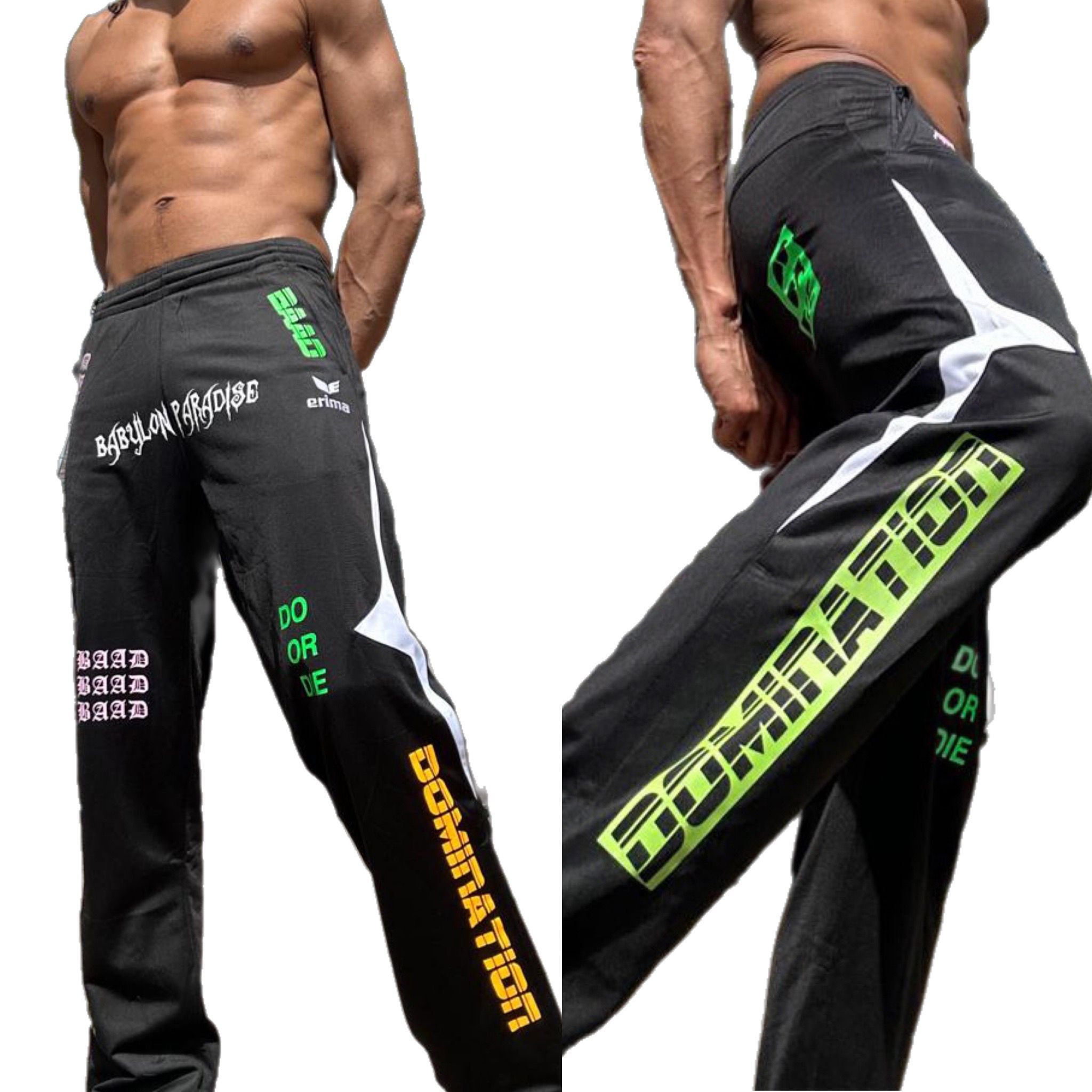 Designer BLACK CUSTOMISED JOGGING PANTS Size US 27 - 3 Thumbnail