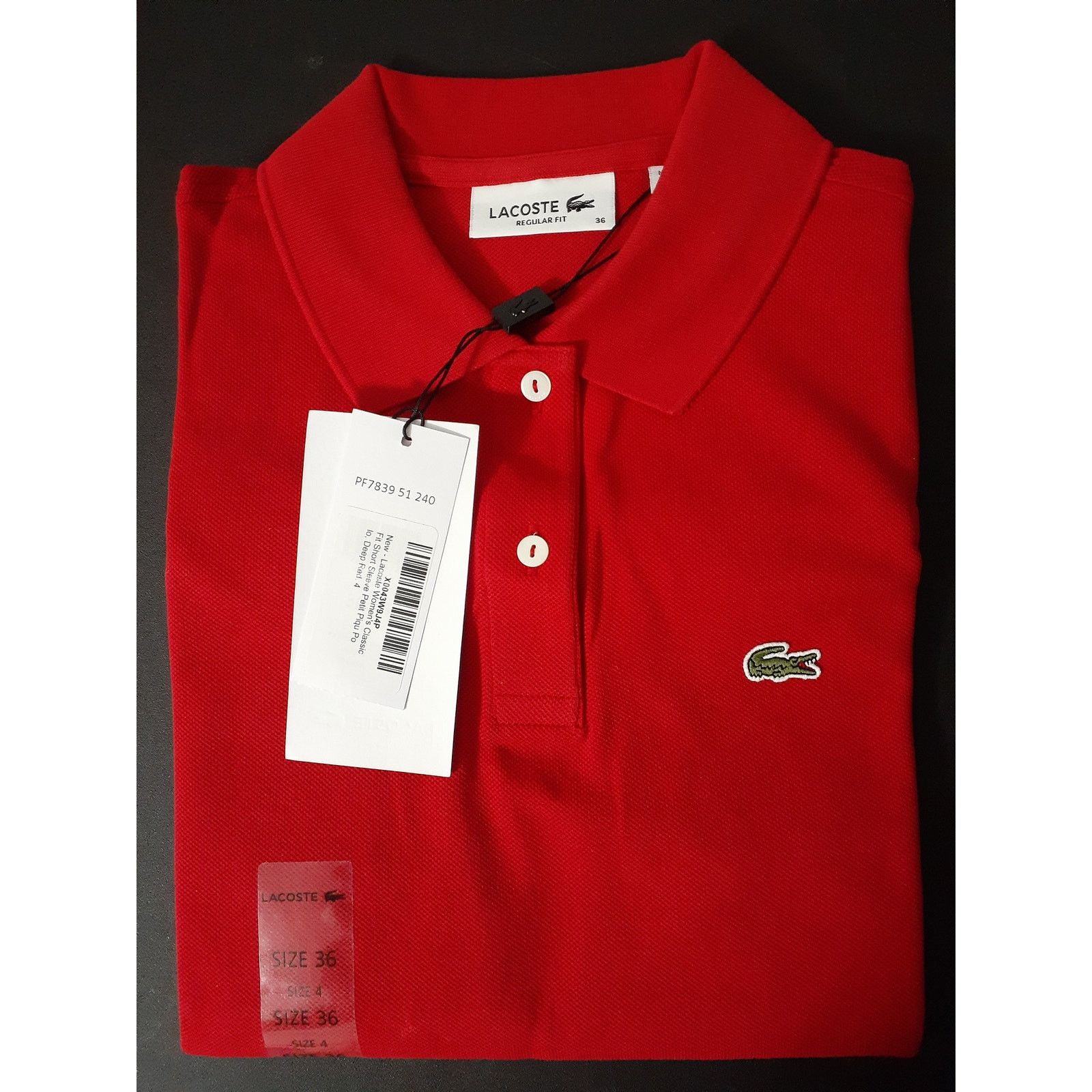 Lacoste Lacoste Women's Classic Fit Short Sleeve Polo Deep Red 4 Size S / US 4 / IT 40 - 2 Thumbnail