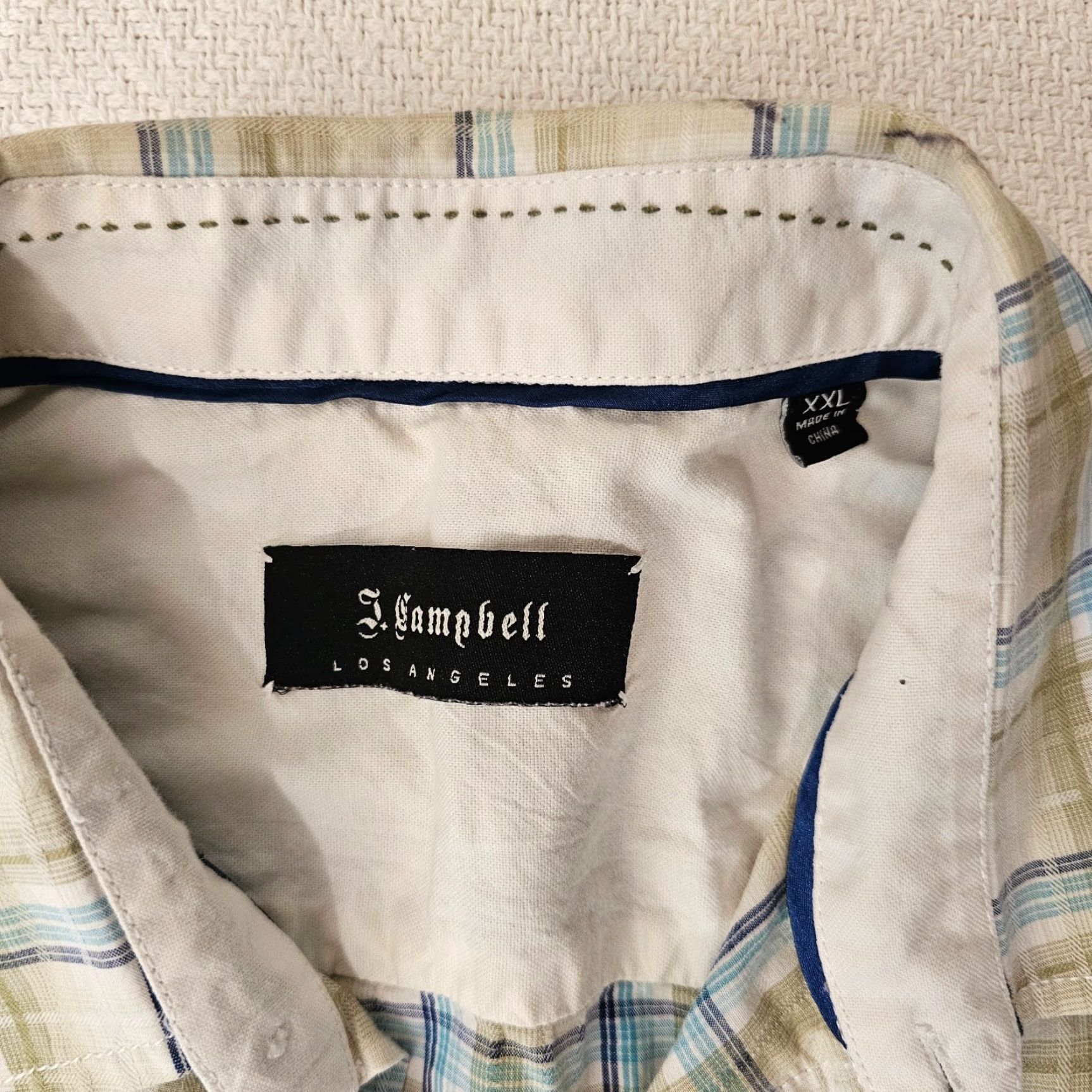 Vintage J. Campbell Button-Up Men's Shirt 2XL Plaid Green Short Sleeve Pocket Casual Size US XXL / EU 58 / 5 - 2 Thumbnail