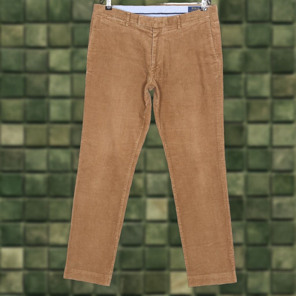 Polo Ralph Lauren POLO RALPH LAUREN Corduroy Chino Pants Trousers Men Size 34 Stretch Slim Brown Casual Designer Trousers Mens Size US S / EU 44-46 / 1 - 1 Thumbnail