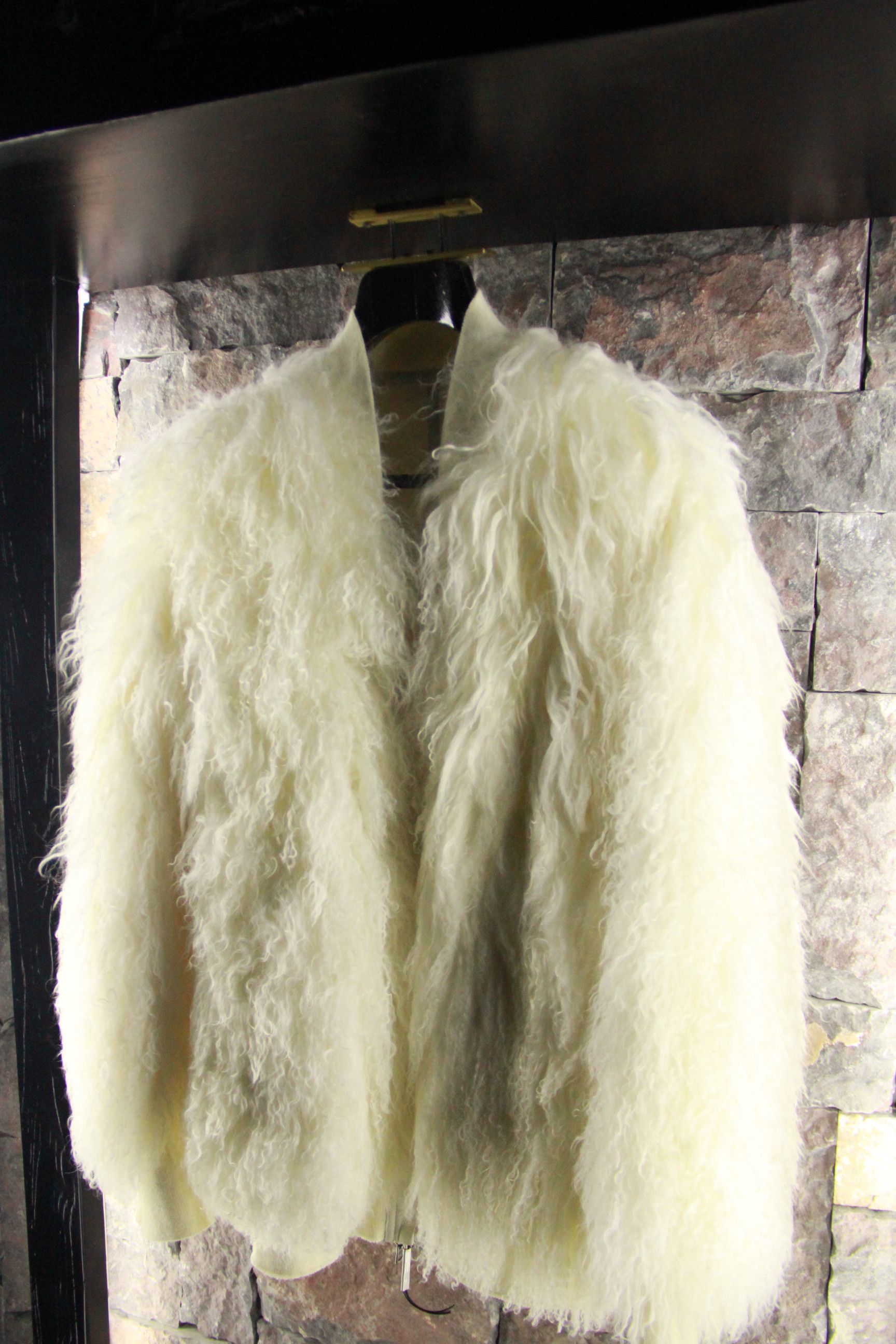 Isaac Sellam Experience White Reversible Alpaca Bomber with Shearling Size US XXS / EU 40 - 2 Thumbnail