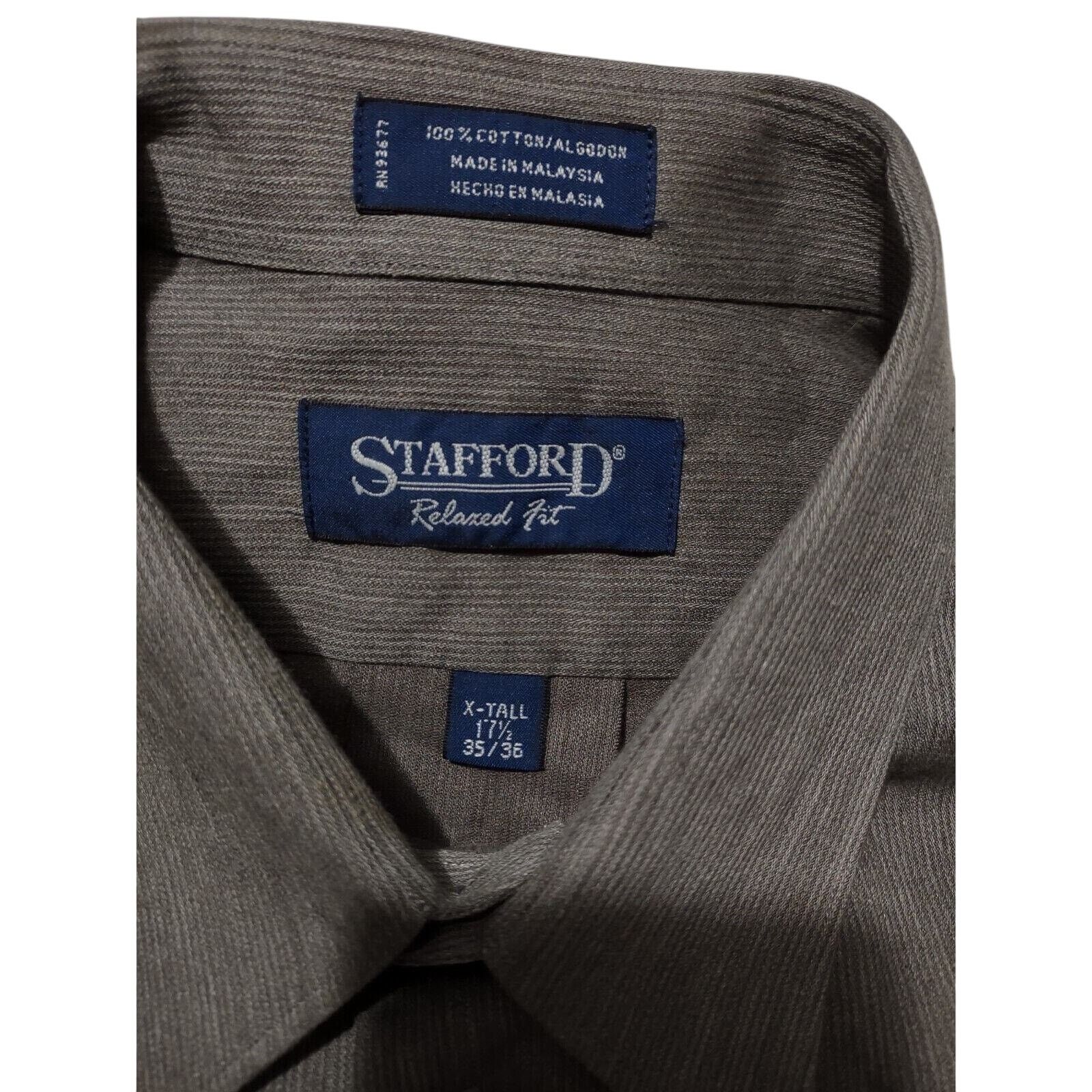 Stafford Stafford Shirt 17.5 Tall Relaxed Fit Button Up Long Sleeve Size US XL / EU 56 / 4 - 4 Thumbnail