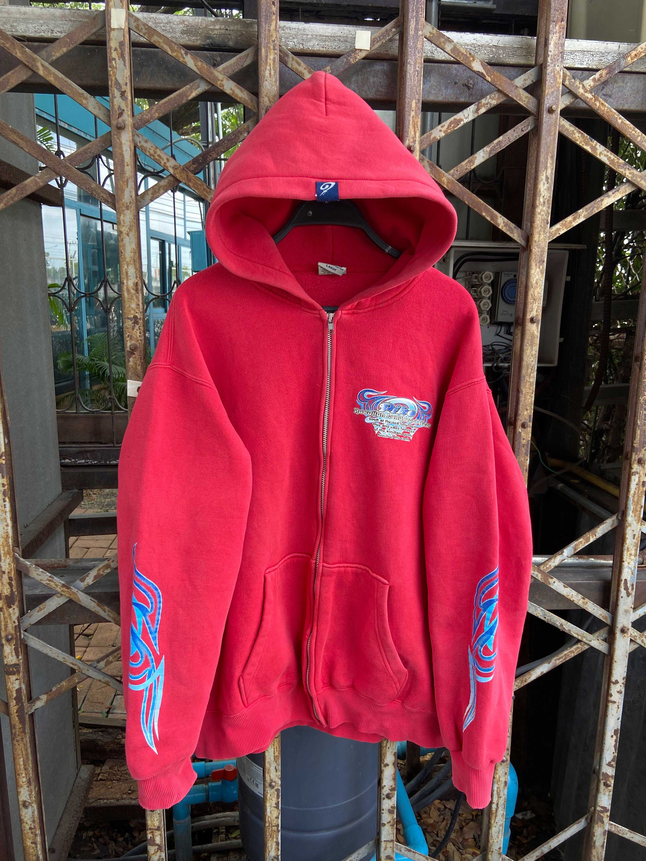 Japanese Brand (L) RARE Vintage Piko Hawaiian ZIP UP HOODIE Size US L / EU 52-54 / 3 - 7 Thumbnail