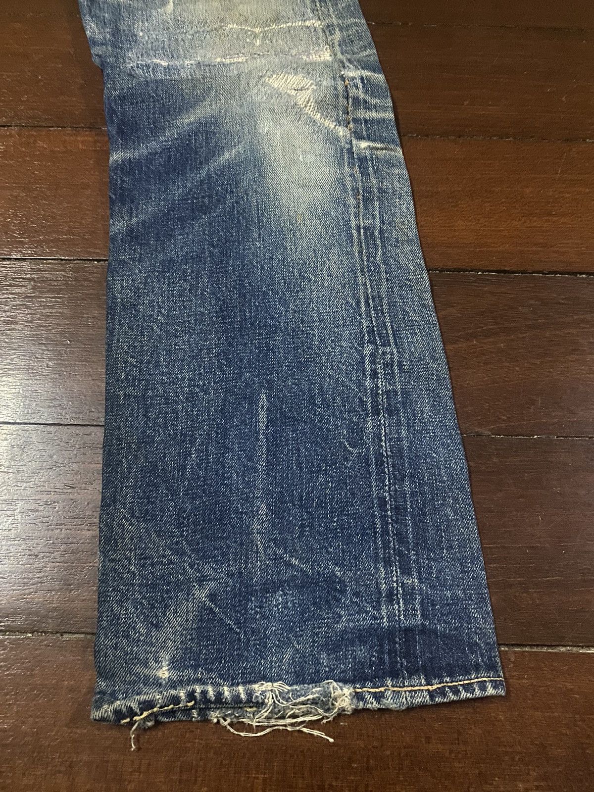 Denime FIRE 🔥 VINTAGE DENIME JAPAN DISTRESSED REWORK FADED JEANS Size US 29 - 11 Thumbnail
