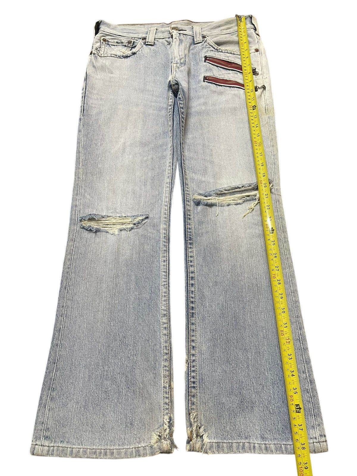 Levi's Vintage Levis Blue Wash Distressed Wide Leg Jeans Size US 31 - 12 Thumbnail