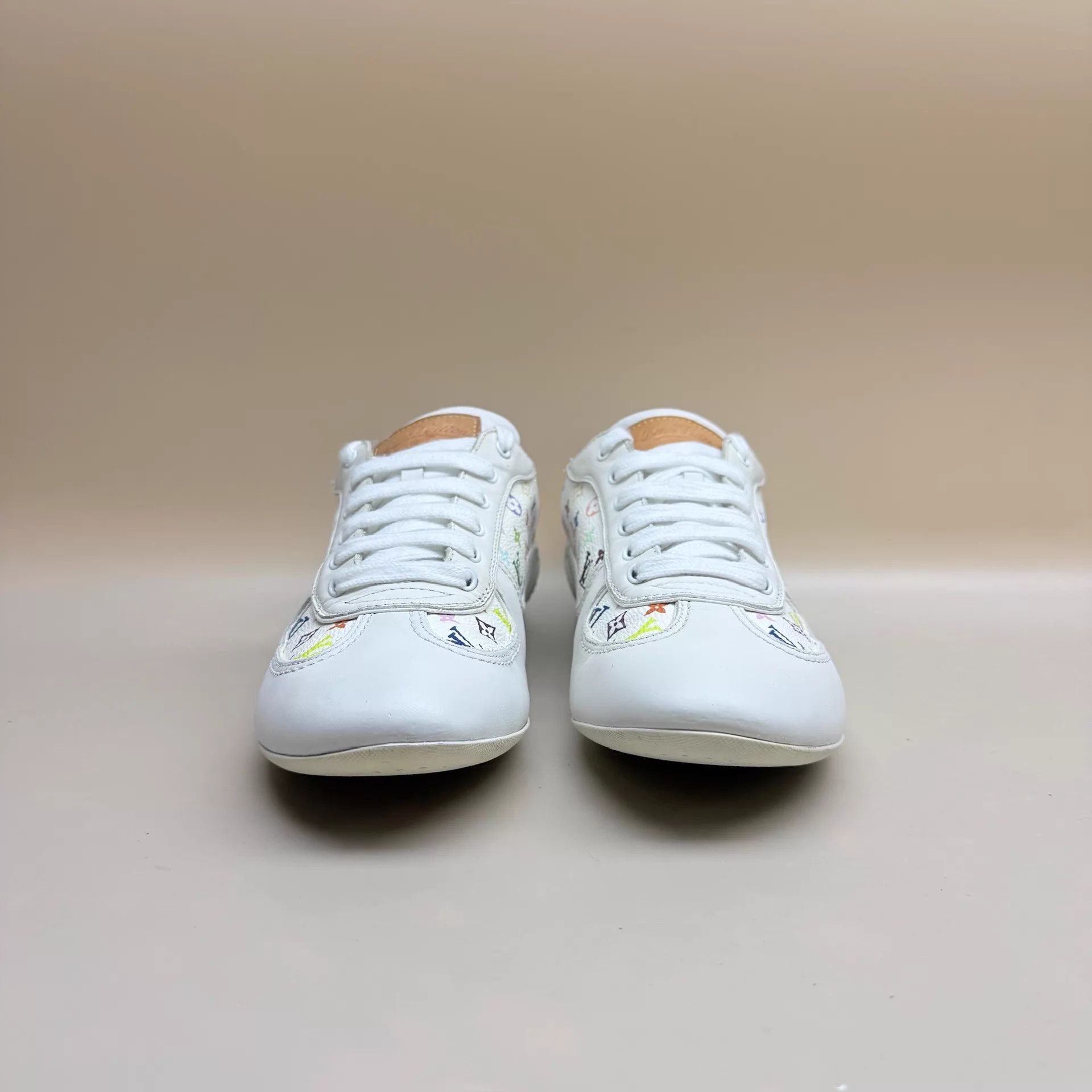 Louis Vuitton LV White Tricolor Monogram Sneaker EU 37.5 95 New Size US 7 / IT 37 - 2 Thumbnail