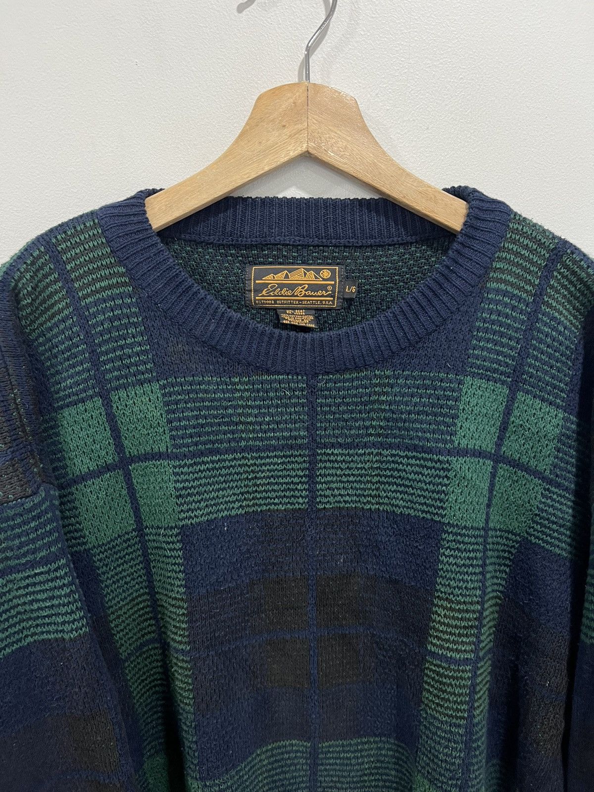 Eddie Bauer Vintage Eddie Bauer Knit Sweater plaid pattern Size US L / EU 52-54 / 3 - 2 Thumbnail