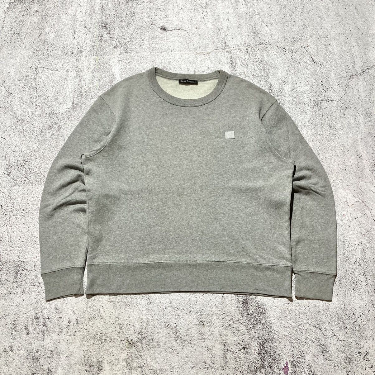 Acne Studios Acne Studios Fairview Face PAW17 Patch Logo Crewneck Grey Size US XL / EU 56 / 4 - 1 Thumbnail