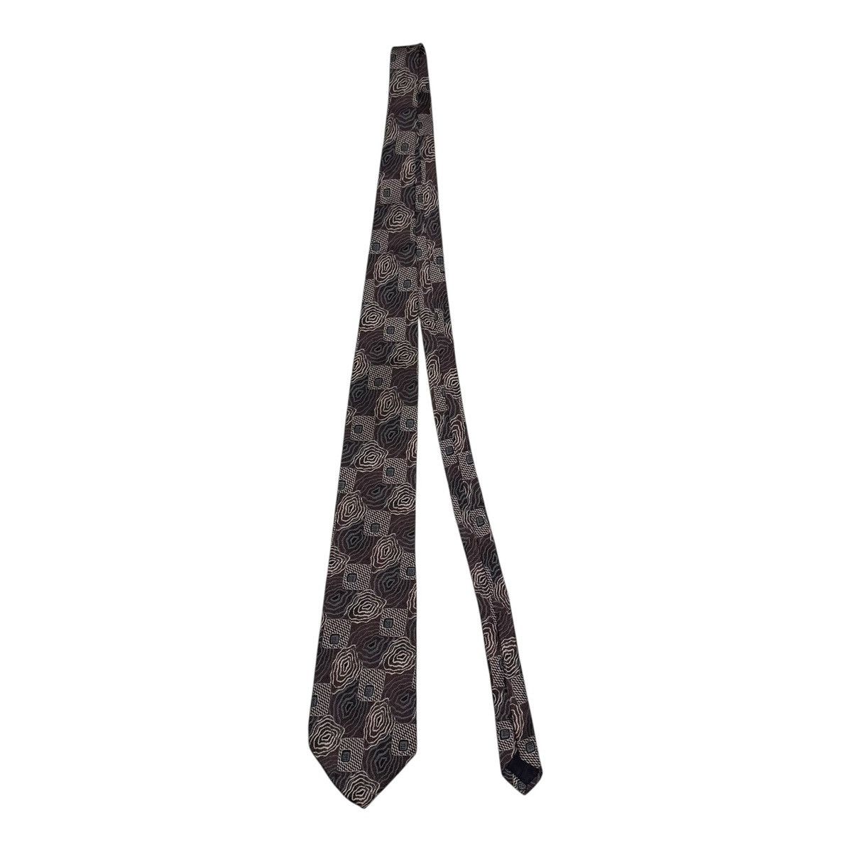 Fendi Fendi Silk Geometric Patterned Brown Men’s Tie 57.25x3.5 Size ONE SIZE - 2 Thumbnail