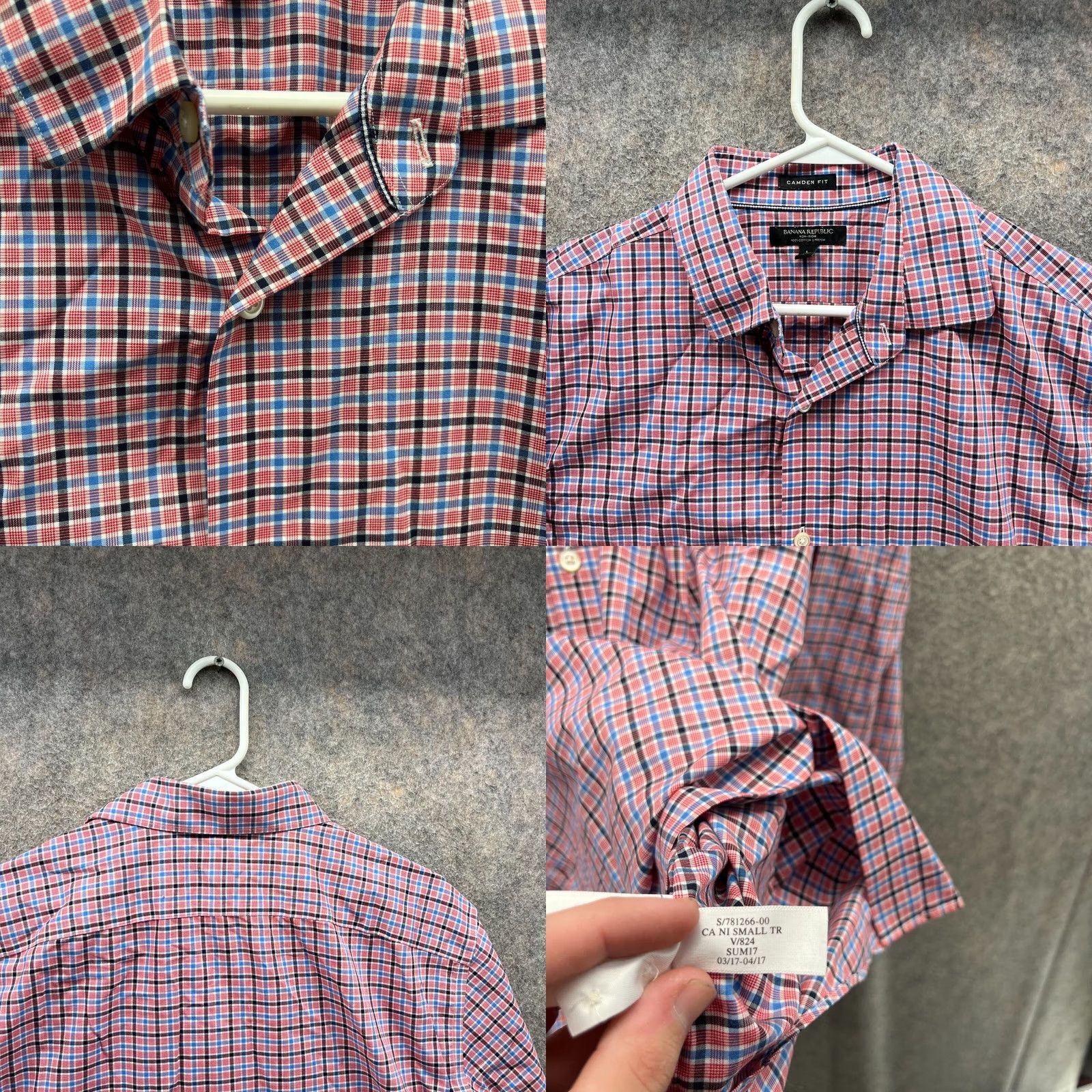 Banana Republic VINTAGE? No. Banana Republic Shirt Men Large Pink Button Down Camden Stretch Plaid Size US L / EU 52-54 / 3 - 8 Thumbnail