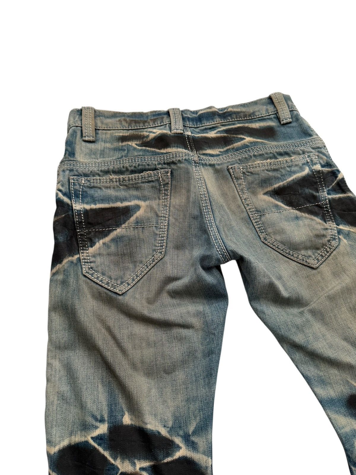 BUFFALO BOBS Flared Wrinkle Oil Distressed Blue Grunge Denim Size US 28 / EU 44 - 7 Thumbnail