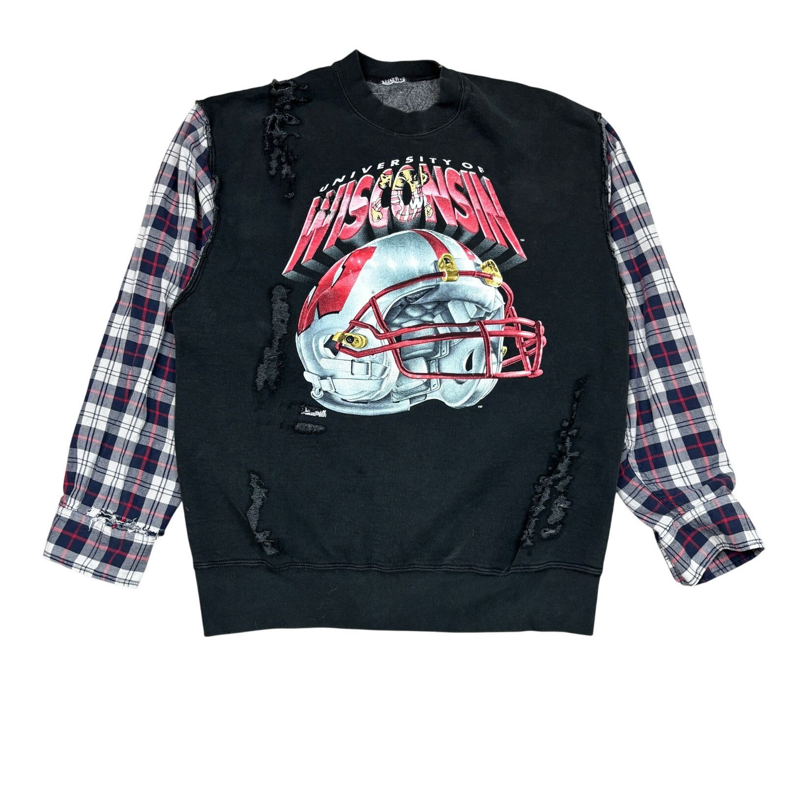 Salem Sportswear × Vintage VTG 90s Salem Upcycled Wisconsin Badgers Sweatshirt Men's L Size US L / EU 52-54 / 3 - 1 Thumbnail
