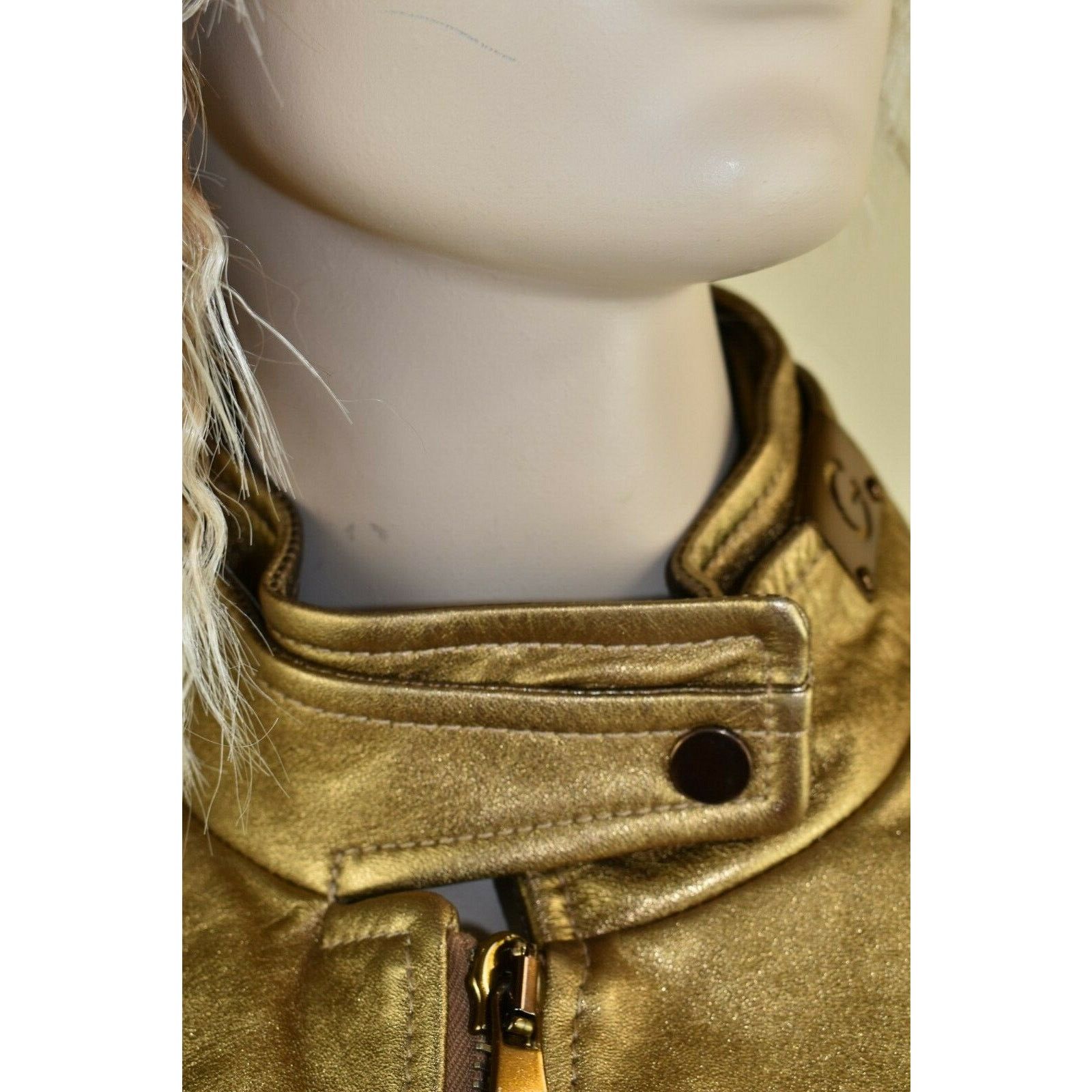 Dolce & Gabbana DOLCE GABBANA GOLD LEATHER DRESS BOMBER RUNWAY JACKET 44 $4K Size M / US 6-8 / IT 42-44 - 4 Thumbnail