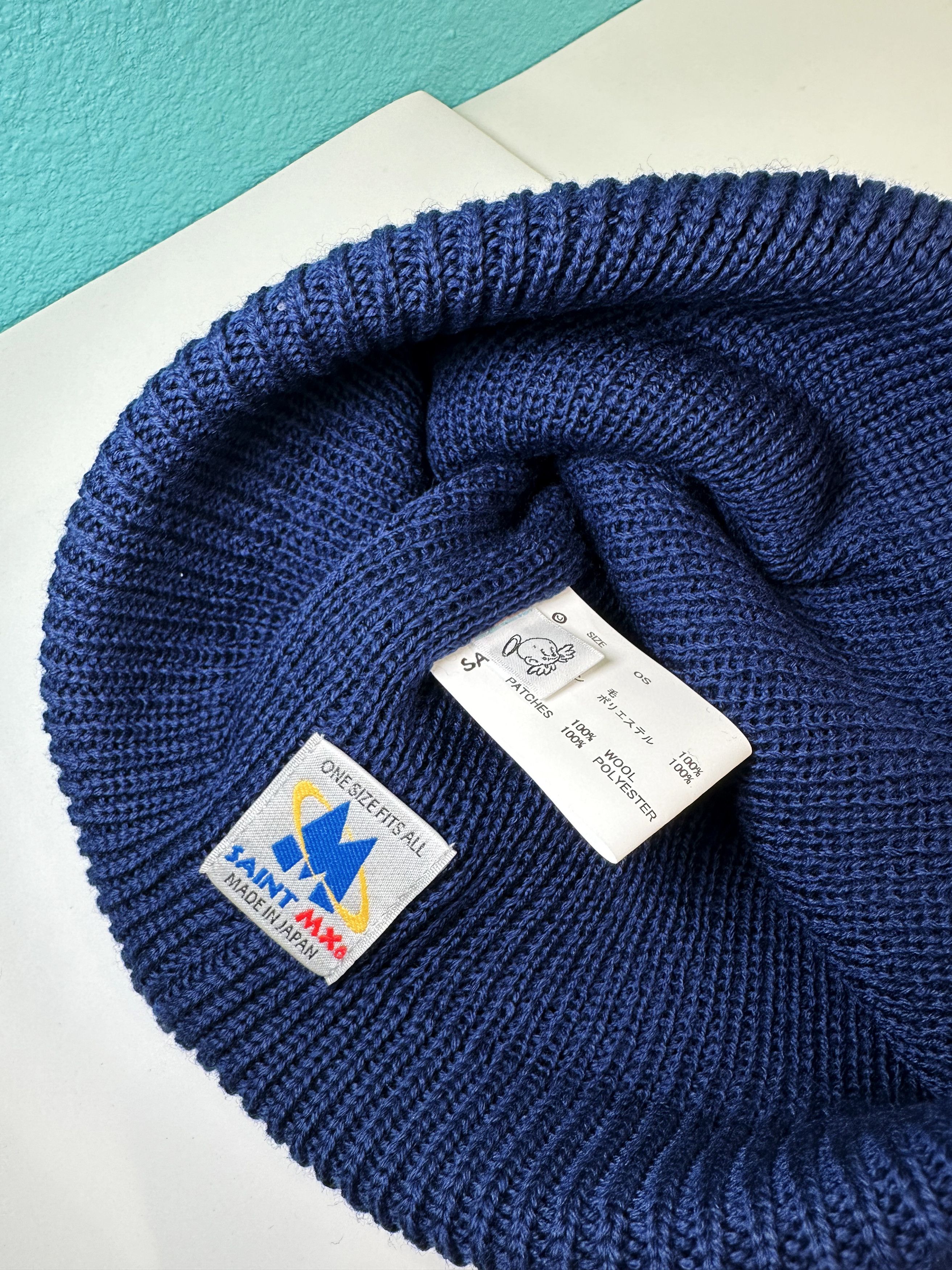 Saint Michael Saint Mxxxxxx knit beanie navy Size ONE SIZE - 4 Thumbnail