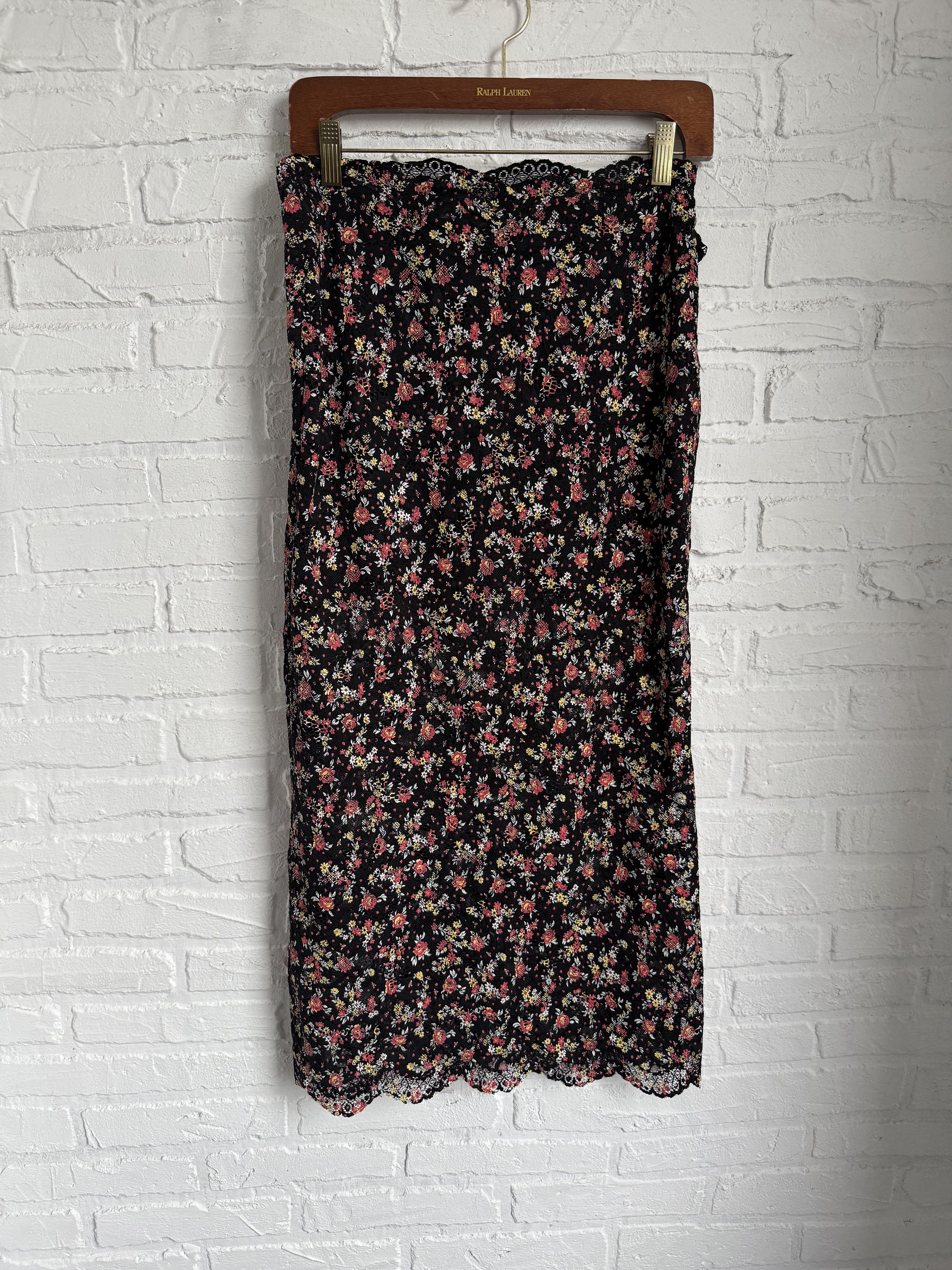 Paco Rabanne Rabanne Floral Lace Top & Skirt Set Black Size XS / US 0-2 / IT 36-38 - 3 Thumbnail