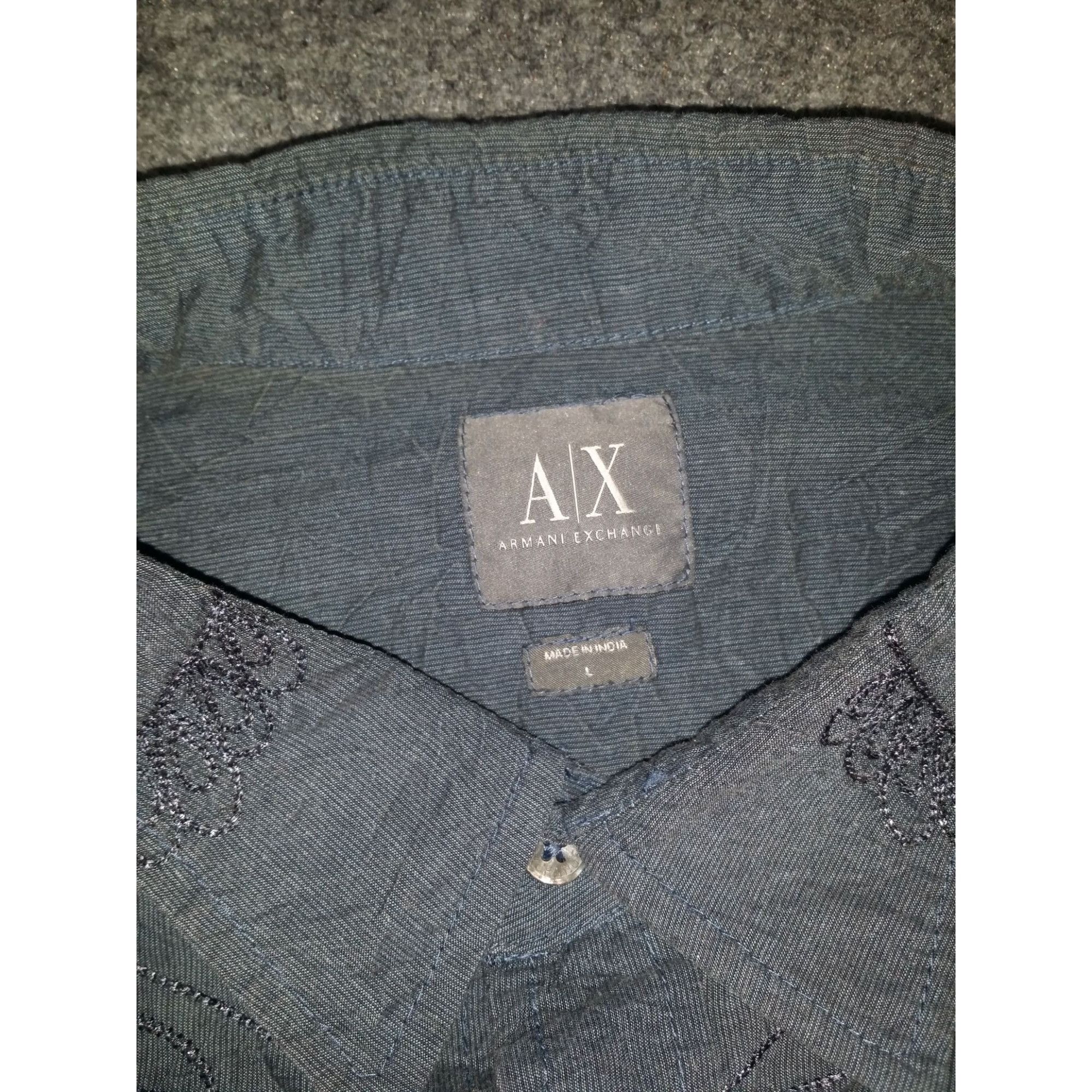 Armani Exchange Armani Exchange Button Up Shirt Men Sz L Blue Embroidered Mo Size US L / EU 52-54 / 3 - 5 Thumbnail