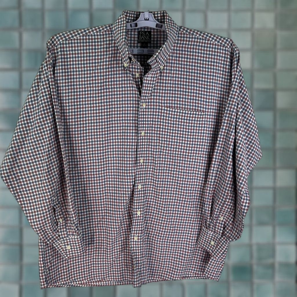 Jos. A. Bank Jos. A. Bank Check Executive Button Down Shirt Mens XL RWB Long Sleeve Size US XL / EU 56 / 4 - 1 Thumbnail