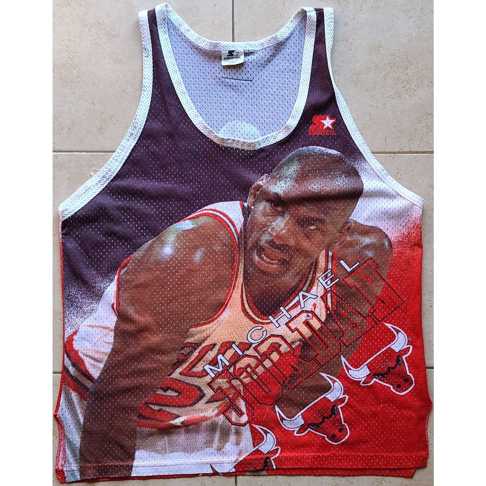 Jordan Brand × NBA × Starter JORDAN #23 Chicago Bulls 90s STARTER jersey Hot NBA vintage Size US L / EU 52-54 / 3 - 2 Thumbnail