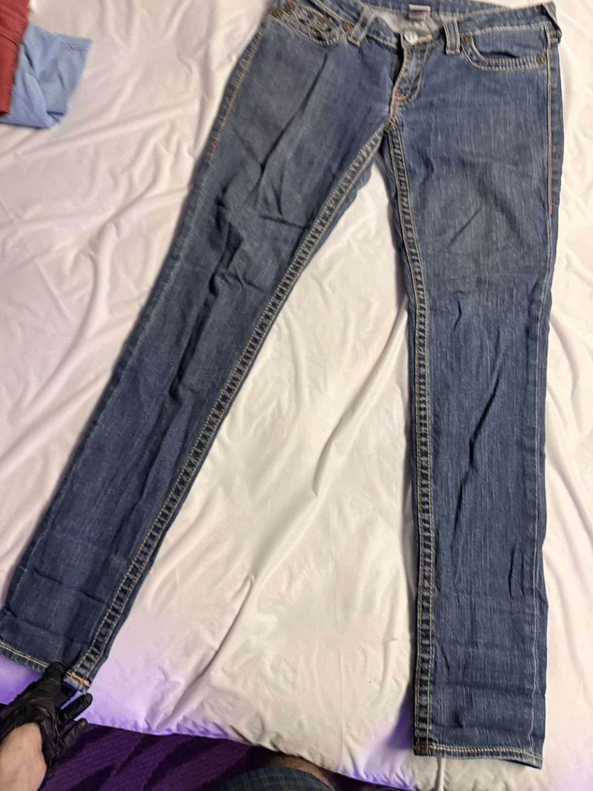 True Religion Vintage Y2K Stella Big T True Religion Aged Denim Jeans Size 30" / US 8 / IT 44 - 3 Thumbnail