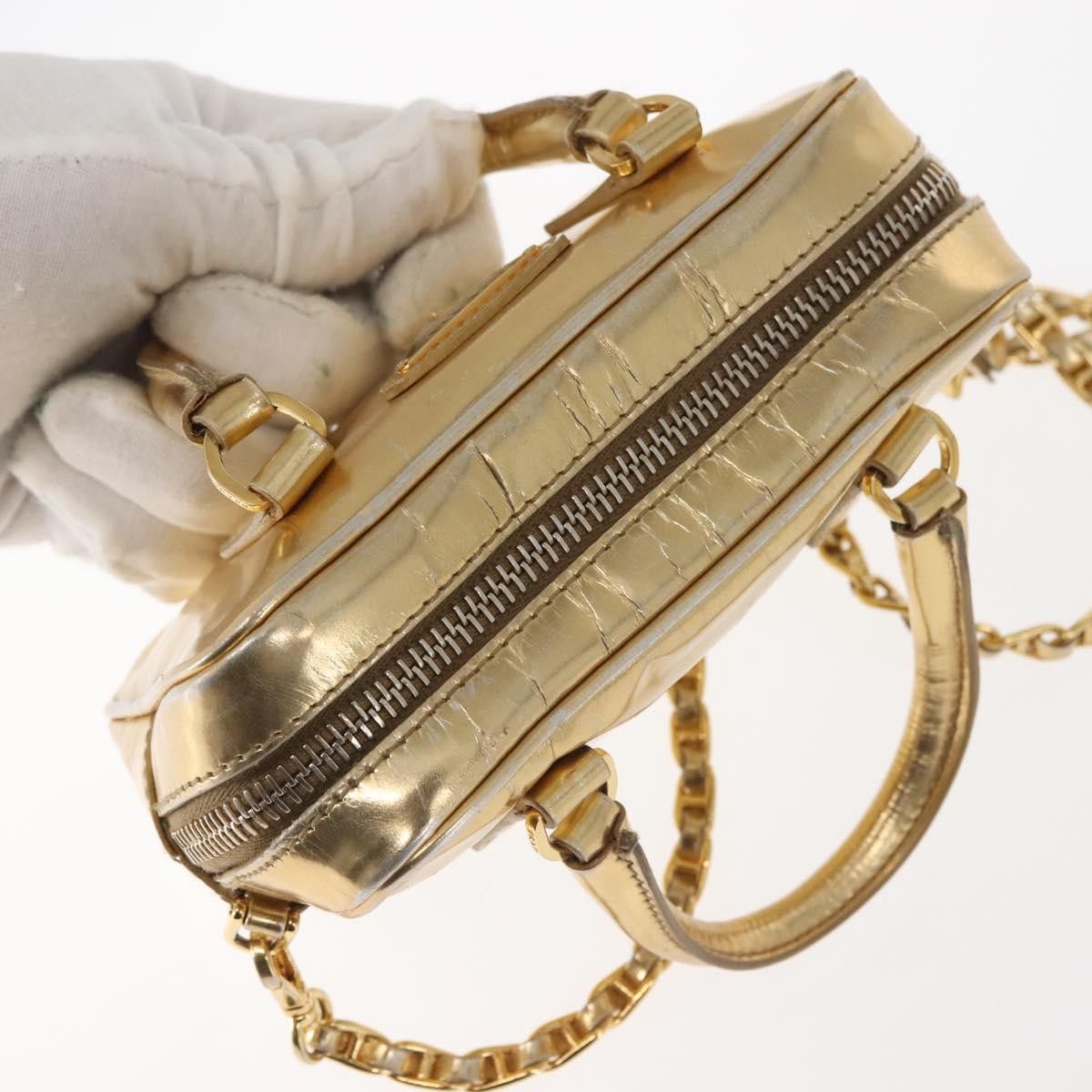 Prada PRADA Hand Bag Leather Gold Size ONE SIZE - 6 Thumbnail
