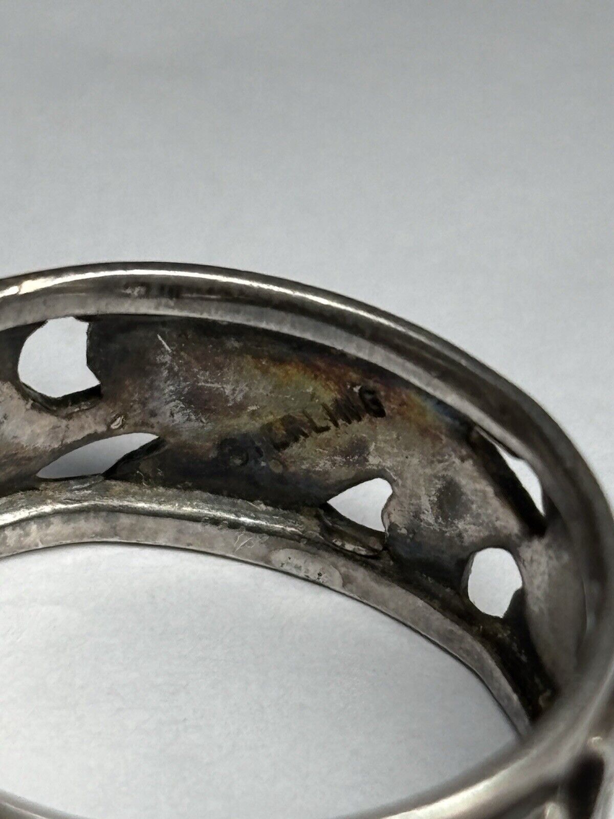 Other Vintage Sterling Silver Carved Floral Patterned Ring Size 7 Size ONE SIZE - 6 Thumbnail