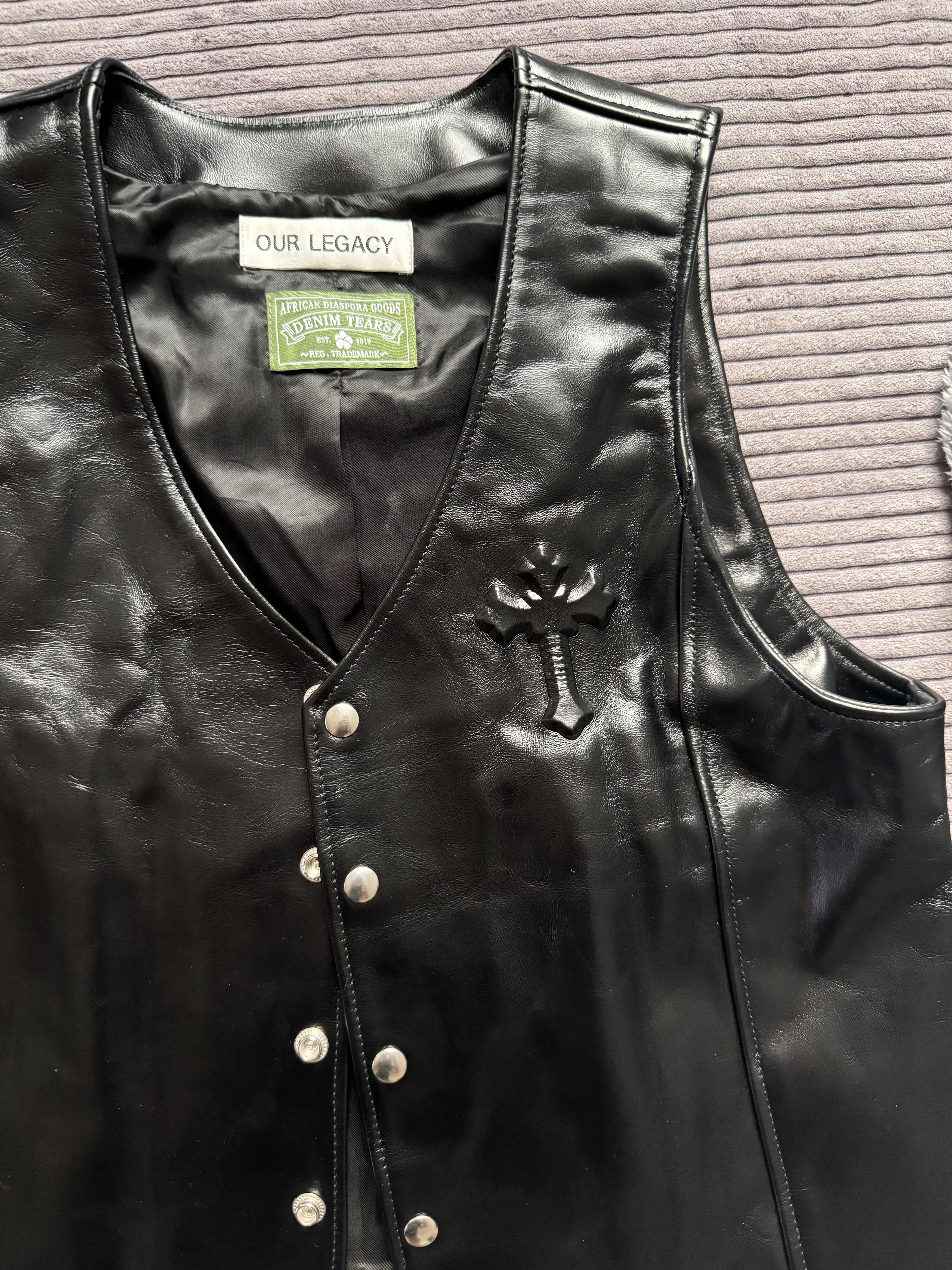 DENIM TEARS Our Legacy x Denim Tears 2Pac Cross Cow Leather Vest Grail S Size US S / EU 44-46 / 1 - 15 Thumbnail