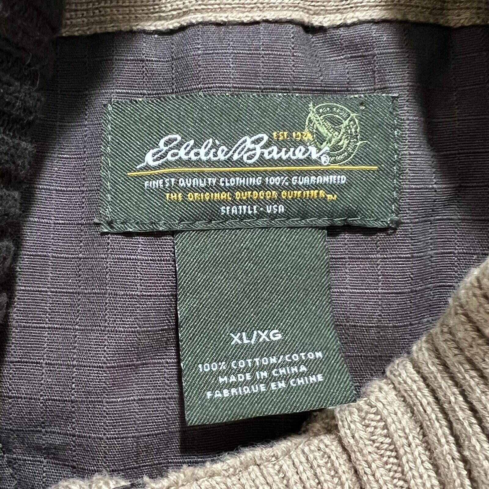 Eddie Bauer Eddie Bauer Henley Sweater Heavyweight Ribbed Sweater Beige Size US XL / EU 56 / 4 - 3 Thumbnail