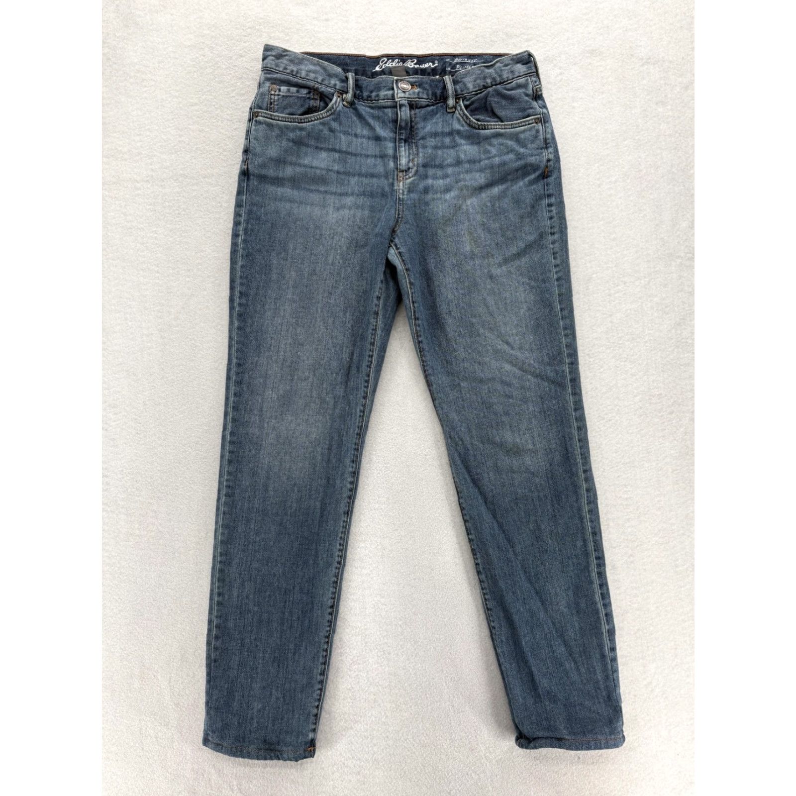 Eddie Bauer Eddie Bauer Jeans Womens 8 Blue Fleece Lined Mid Rise Boyfriend Relaxed Stretch Size 30" / US 8 / IT 44 - 2 Thumbnail