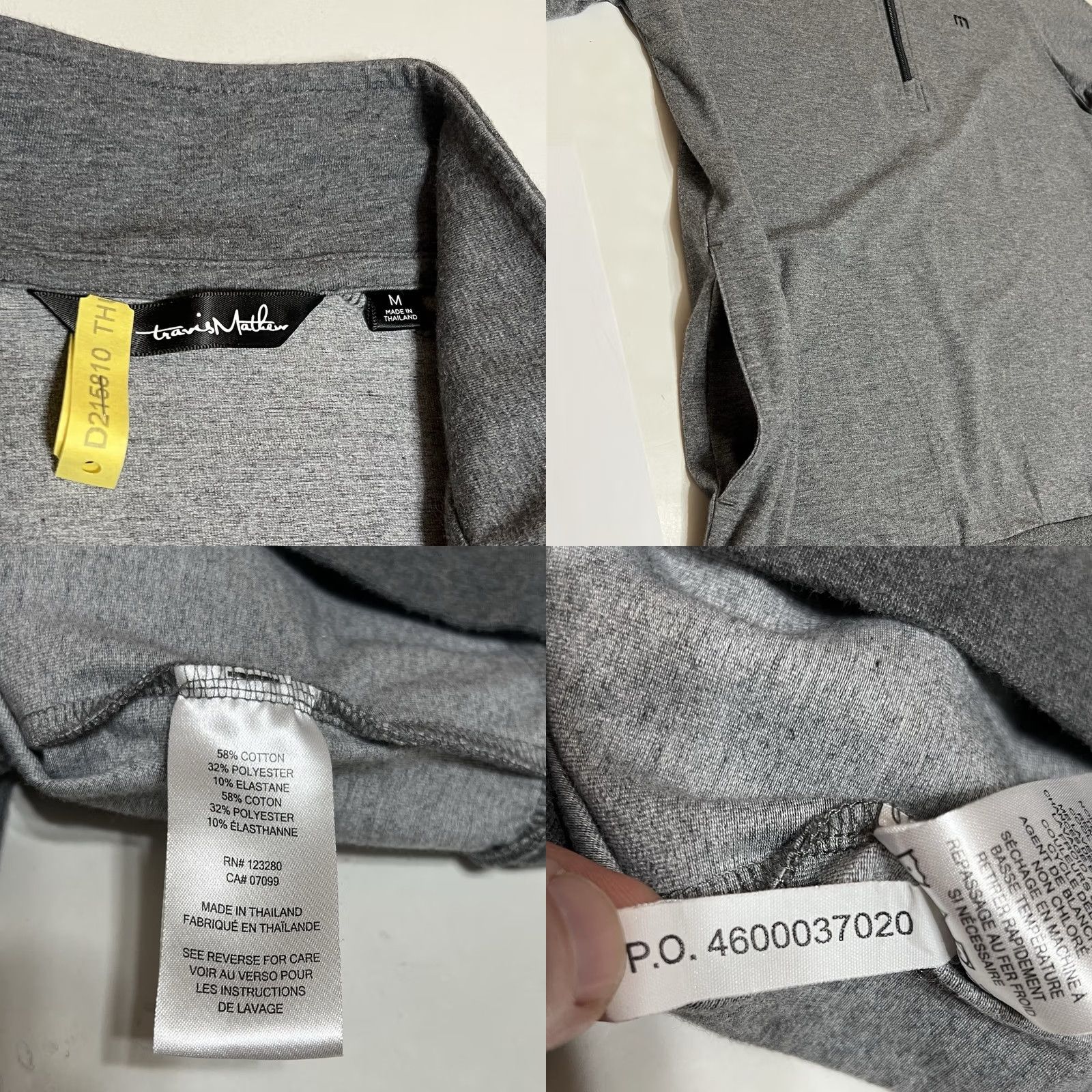 TravisMathew Travis Mathew Pullover Golf Sweater Mens Medium Gray 1/4 Zip Mock Neck Zip Logo Cotton Blend Shirt Size US M / EU 48-50 / 2 - 8 Thumbnail