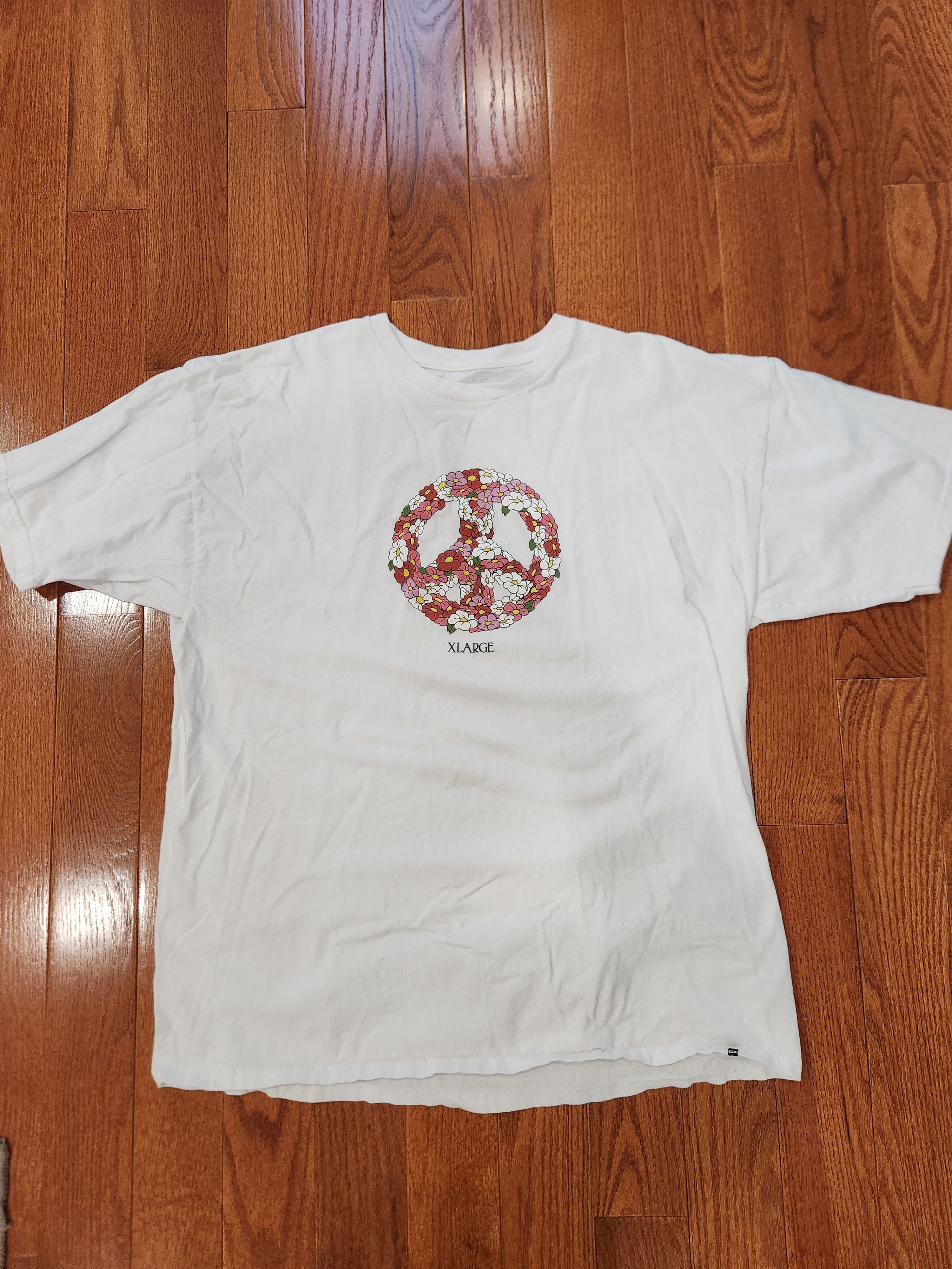 Xlarge X-Large Flower Floral Peace Sign Tee Size US L / EU 52-54 / 3 - 1 Thumbnail