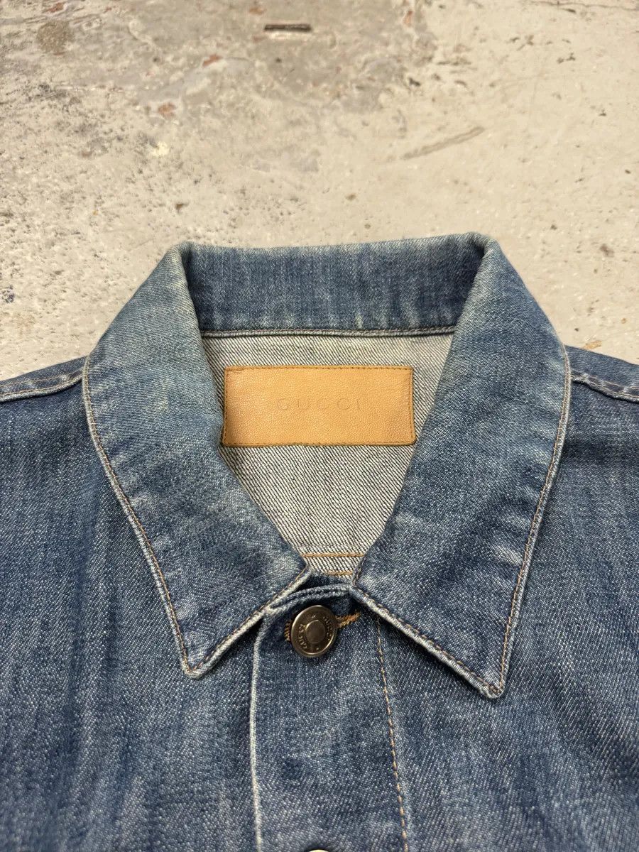 Designer × Gucci × Vintage 2000s Gucci Blue Denim Trucker Jacket Size US M / EU 48-50 / 2 - 10 Thumbnail