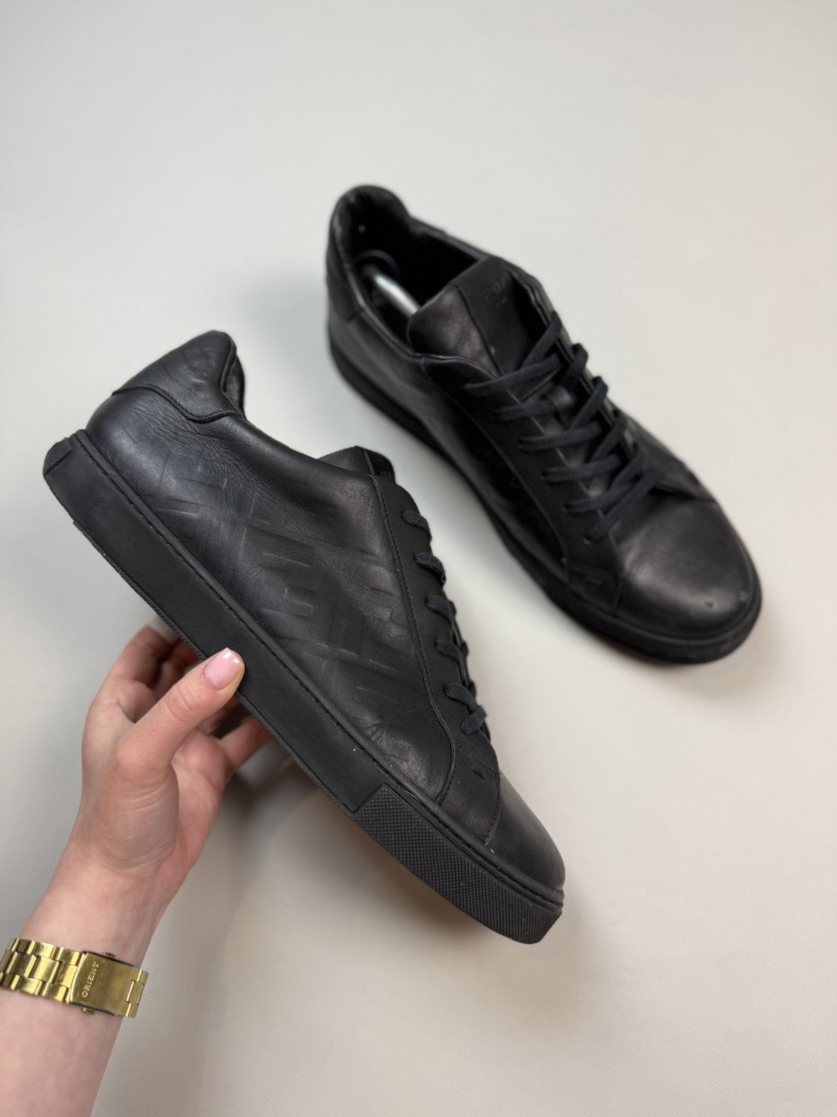 Fendi Fendi Leather Monogram FF Low Top Lace Up Sneakers Shoes Size US 14 / EU 47 - 1 Thumbnail