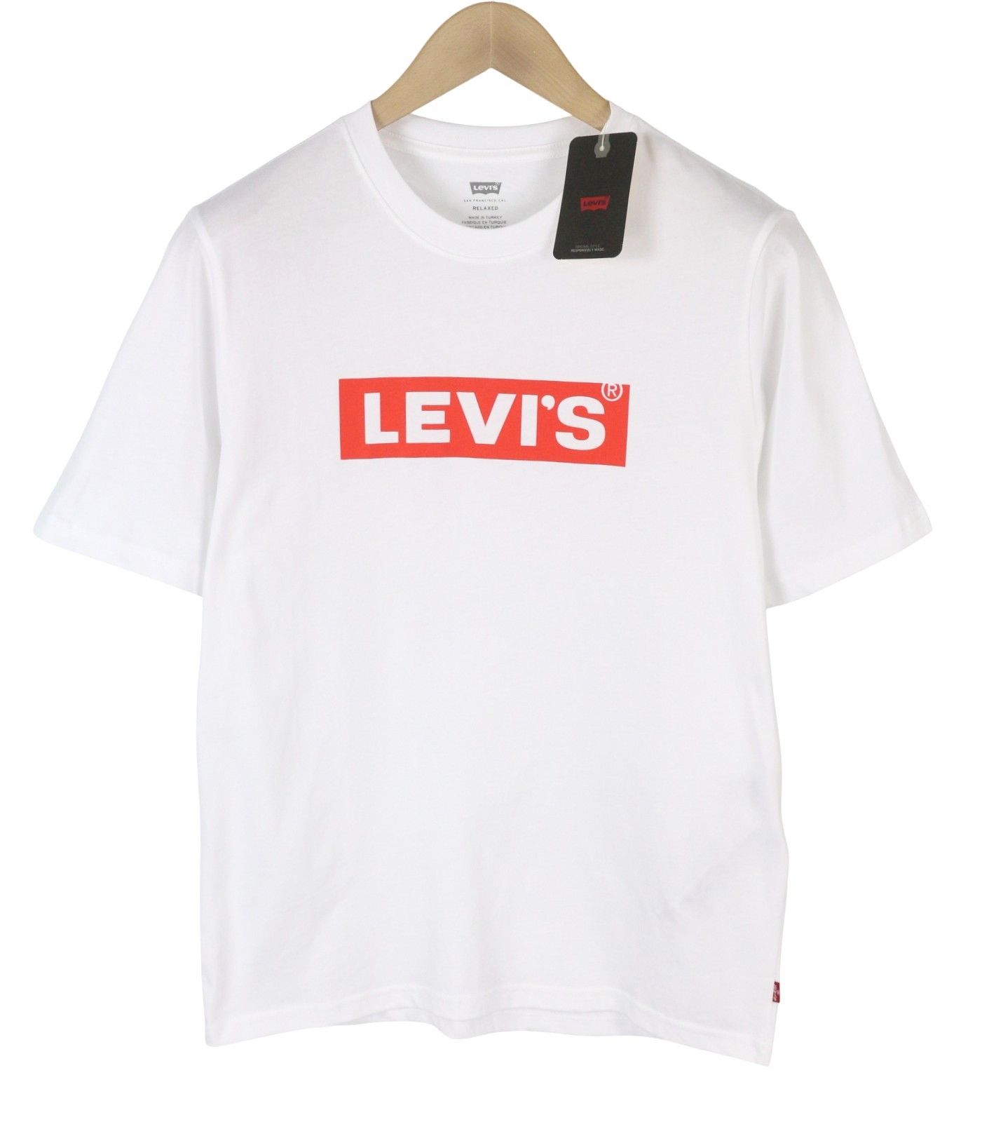 Levi's RELAXED XS White Cotton Tricot Crew Neck Logo 87862 Size US XS / EU 42 / 0 - 3 Thumbnail