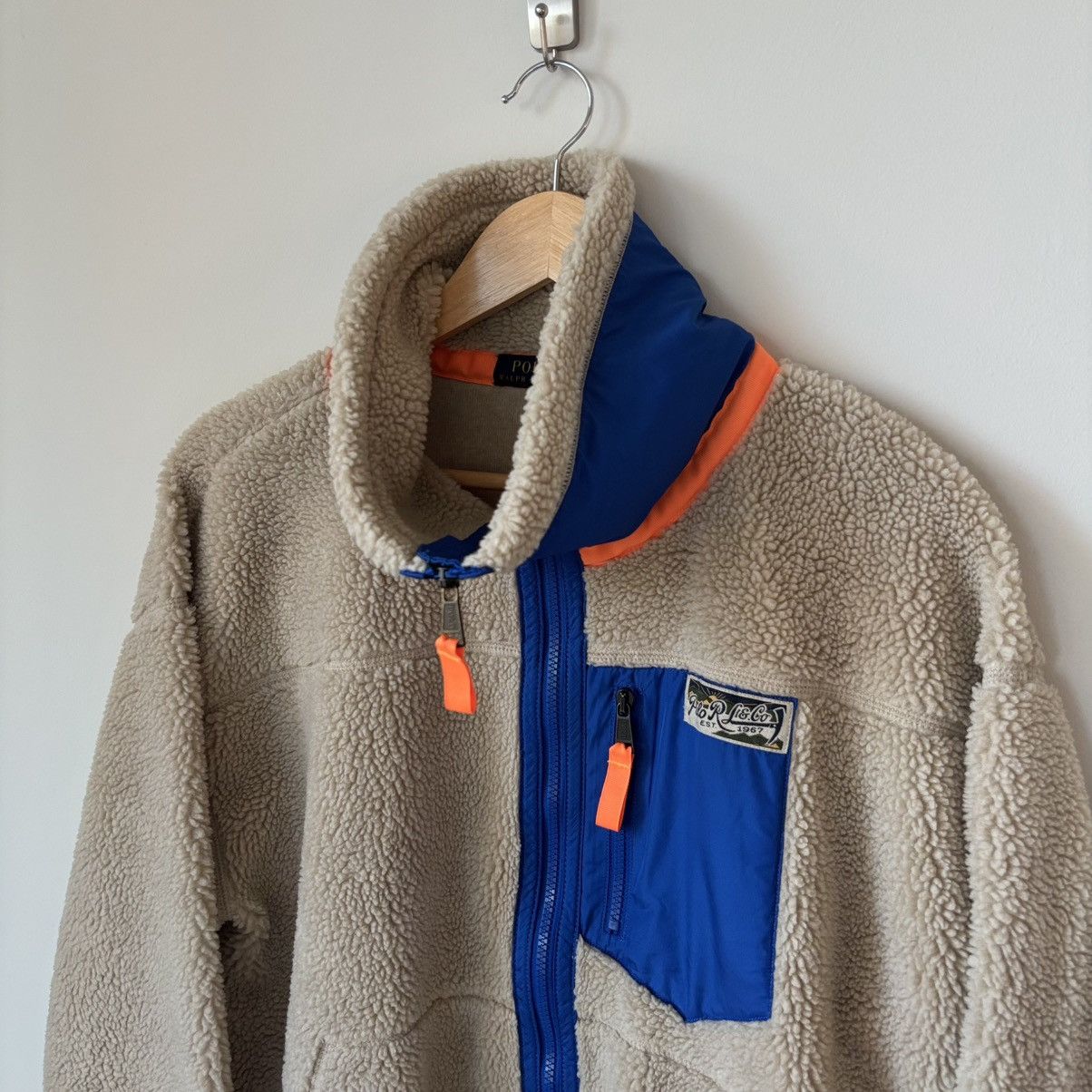 Polo Ralph Lauren Faux-Shearling Zip Jacket Hi-Pile Sherpa Colorblock Fleece Size US M / EU 48-50 / 2 - 3 Thumbnail